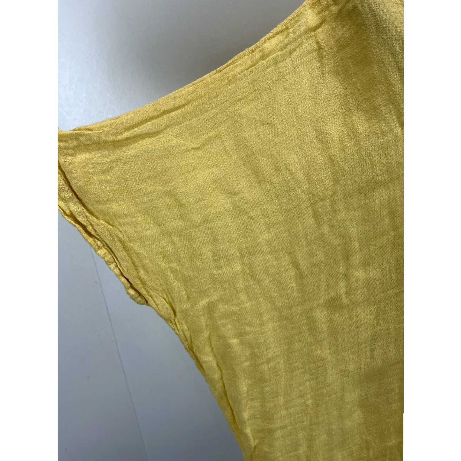 Vintage Verandah By Vina Womens Linen Tunic Shirt One Size Yellow Bohemian Size ONE SIZE - 5 Thumbnail