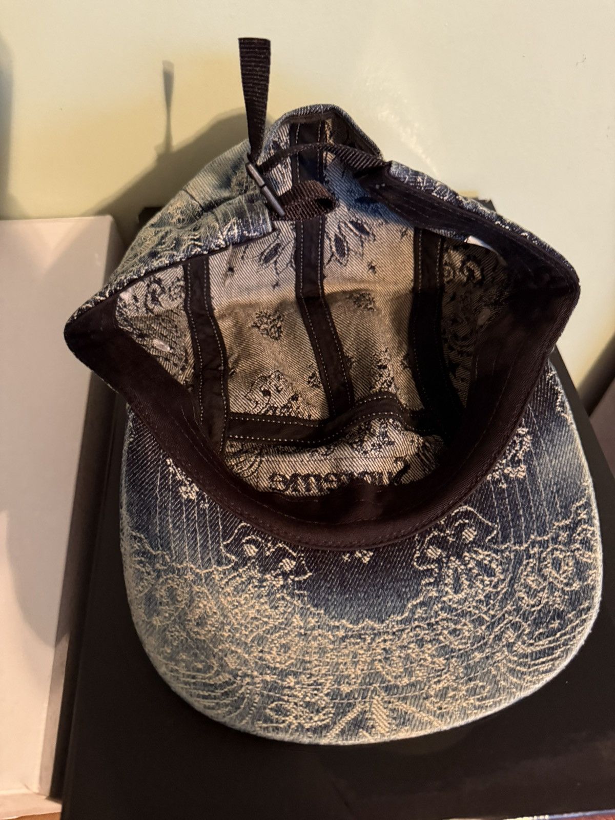 Supreme Supreme Bandana Jacquard Denim Camp Cap Blue | Grailed
