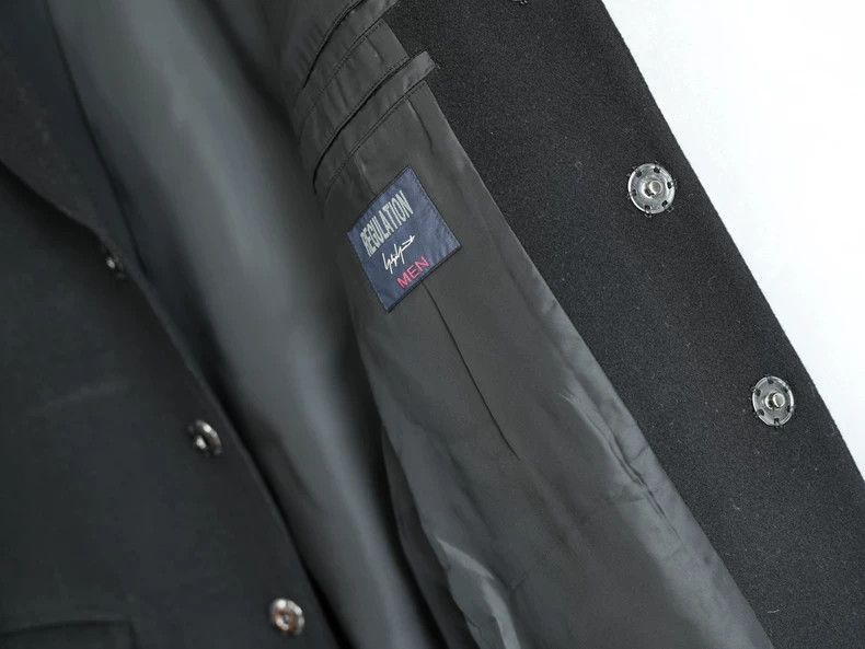 Yohji Yamamoto Yohji Yamamoto Yohji Yamamoto Black Wool Blend Overcoat Size US S / EU 44-46 / 1 - 6 Thumbnail