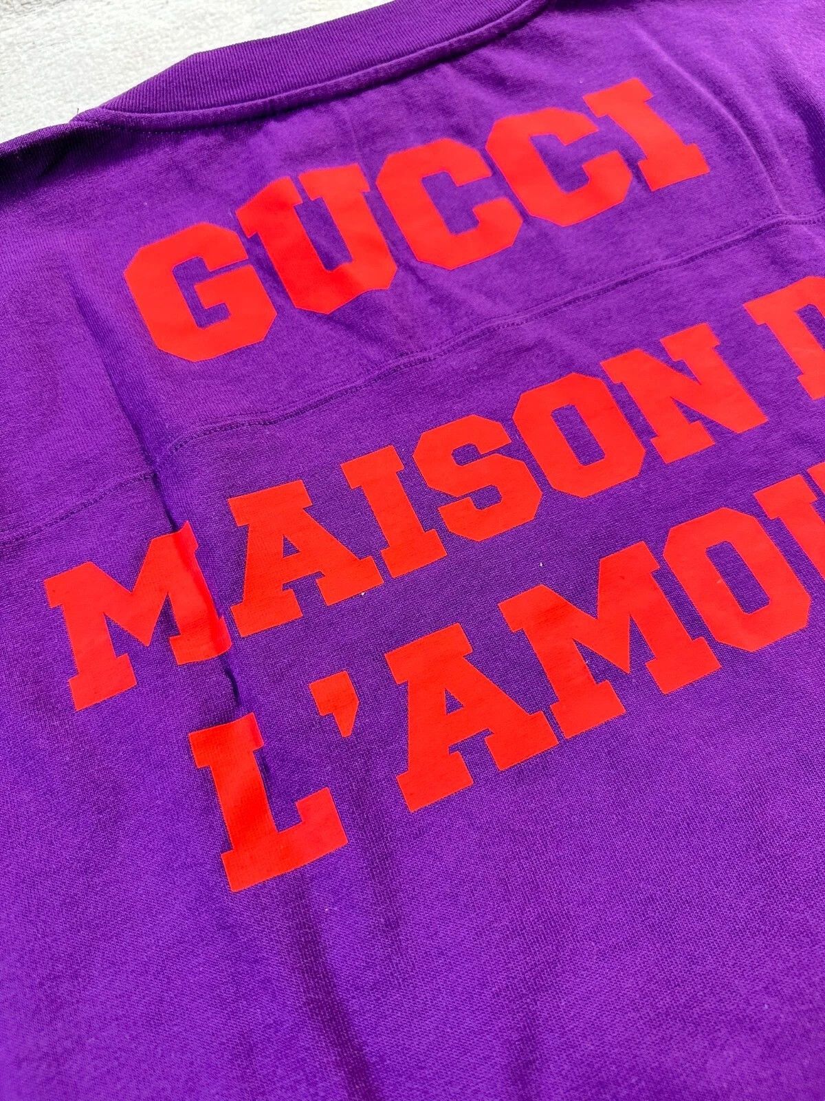 Gucci Gucci T-Shirt Football Logo 1921 Maison De L'Amour Purple Size US XXS / EU 40 - 3 Thumbnail