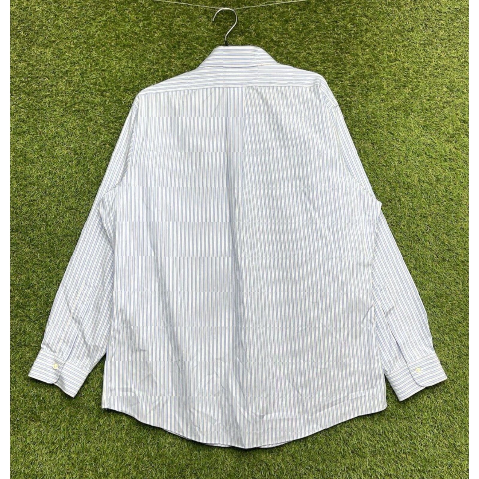 Brooks Brothers Brooks Brothers Dress Shirt Mens XL 17 35 Blue Plaid Long Sleeve Button-Up Classic Size 46R - 2 Thumbnail