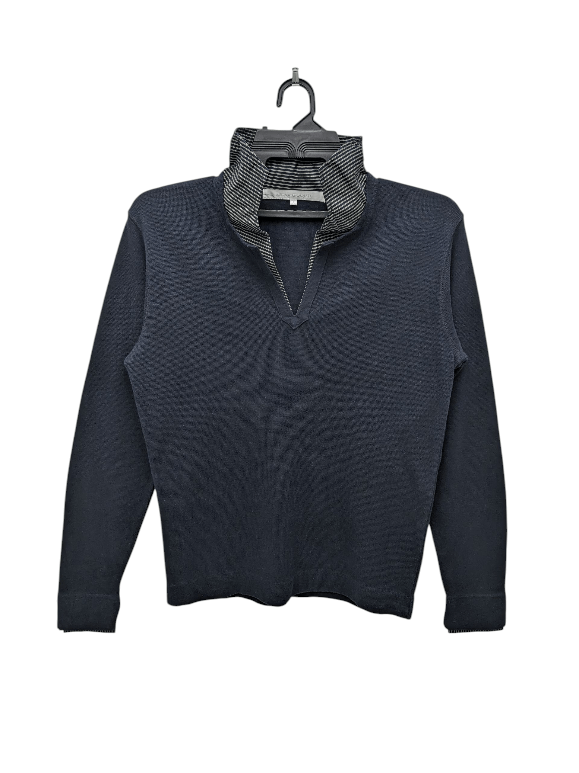 GOSTAR DE FUGA BUONA GIORNATA Knit Jumper with Striped High Collar Size US S / EU 44-46 / 1 - 1 Thumbnail