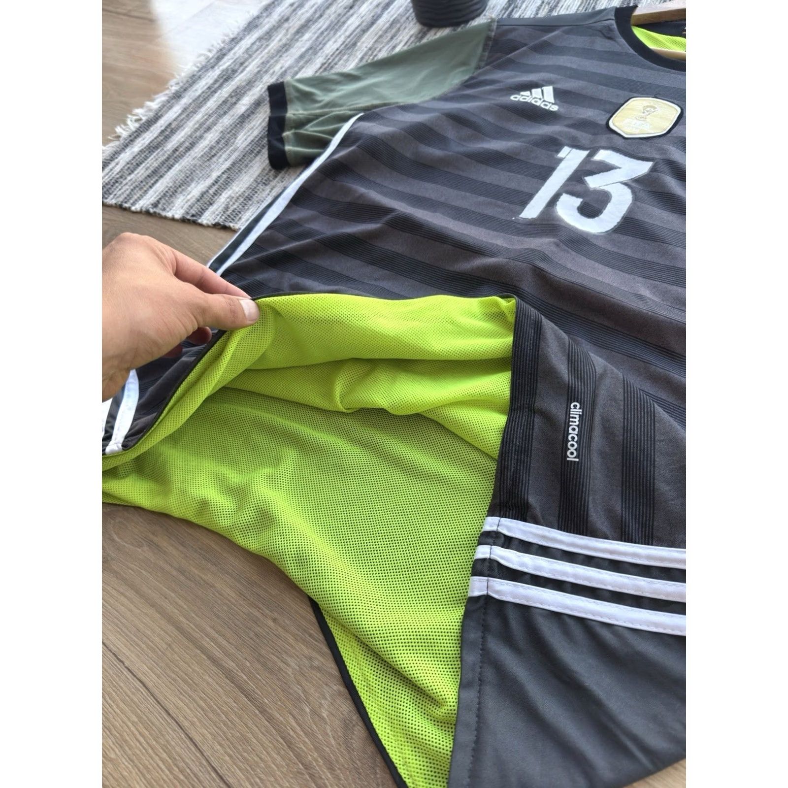 Adidas ADIDAS Germany 2016/17 EURO Away Football Shirt Jersey Thomas Müller L Mens Green Jersey 90s Retro FIFA Fans Size US L / EU 52-54 / 3 - 5 Thumbnail