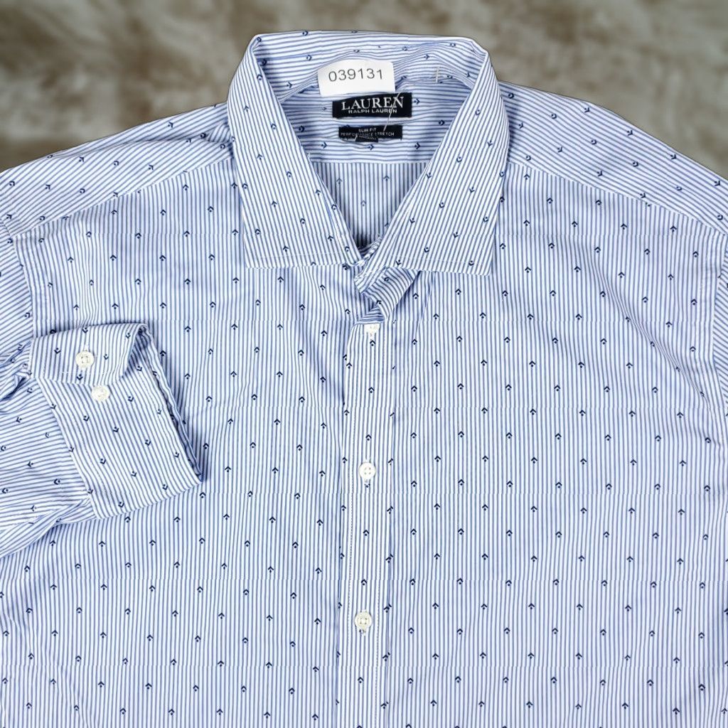 Ralph Lauren Ralph Lauren Shirt Mens 2XL Blue Striped Slim Fit Button Up Long Sleeve Shirt Size US XXL / EU 58 / 5 - 1 Thumbnail