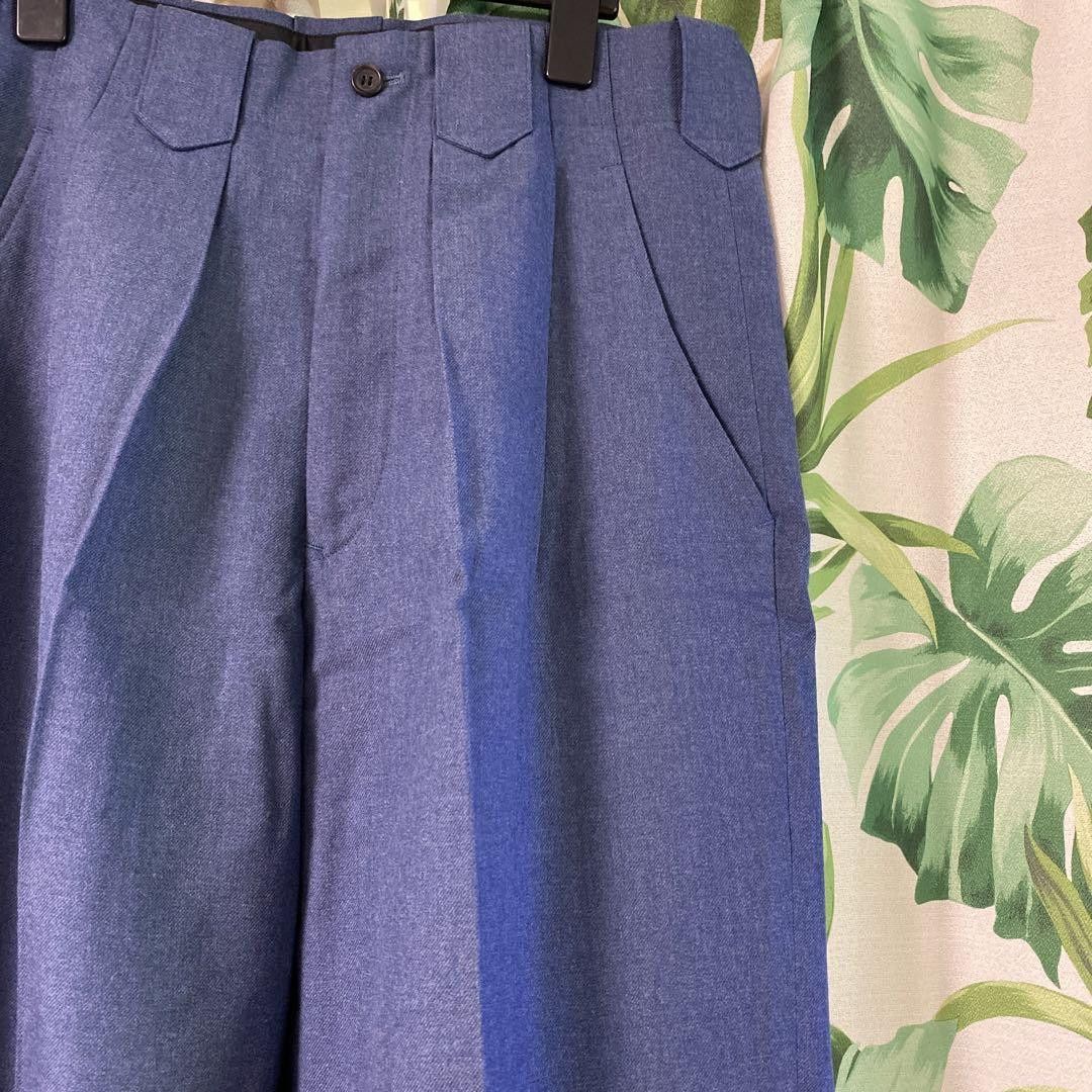 Yohji Yamamoto pourhomme 2 tuck wool gabbas straight slacks