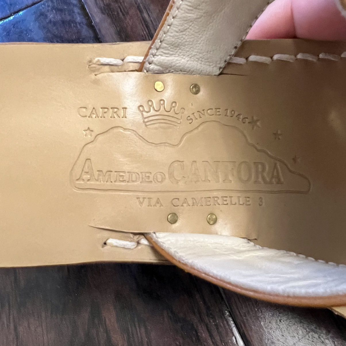 Anthropologie Amedeo Canfora Capri Brown Leather Gold Detail Sandals Size US 6 / IT 36 - 4 Thumbnail