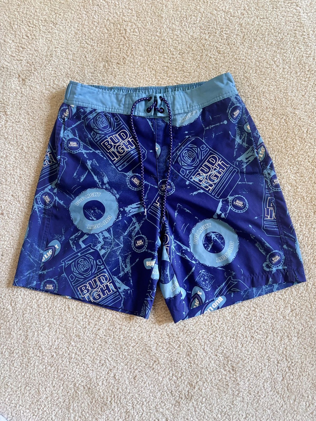 Other Bud Light Board Shorts Blue Swim Trunks Men's Medium Size US 32 / EU 48 - 1 Thumbnail