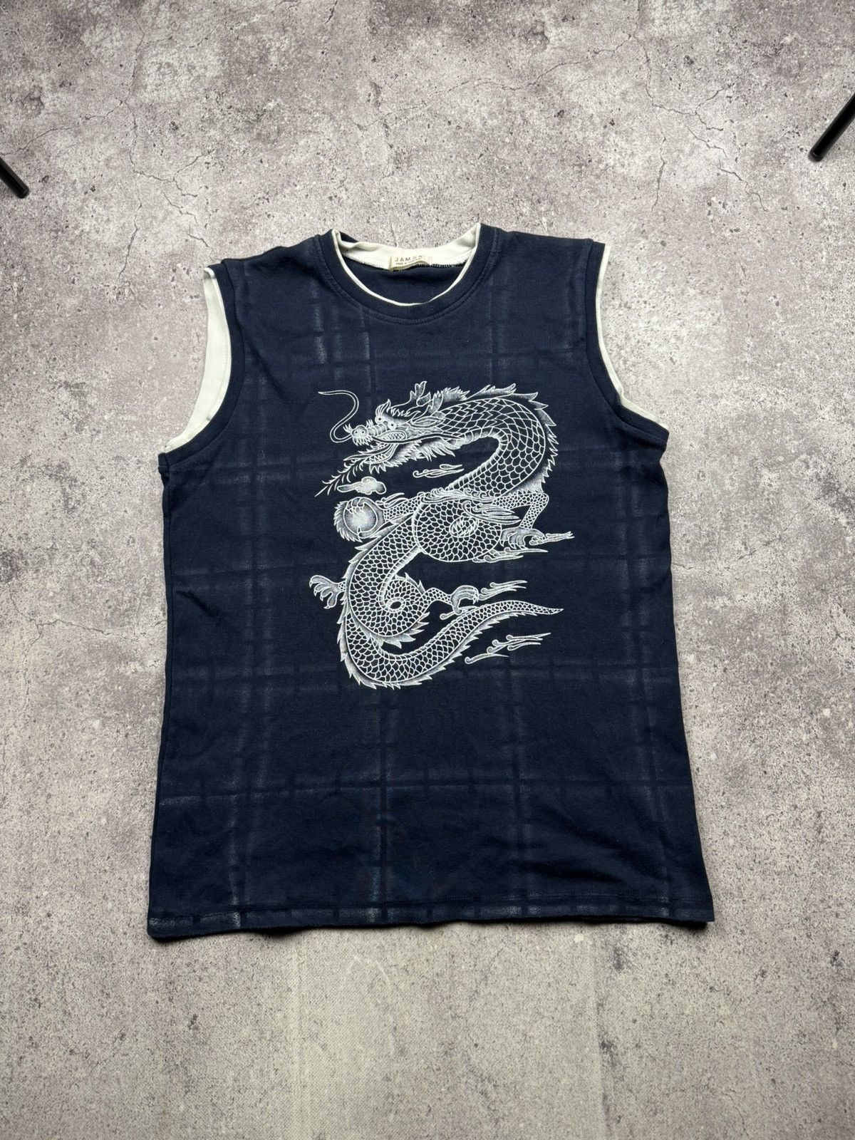Japanese Brand 🔥00’S NUMBER NINE STYLE JAPANESE DRAGON FADED NAVY TANK TOP🔥 Size US M / EU 48-50 / 2 - 1 Thumbnail