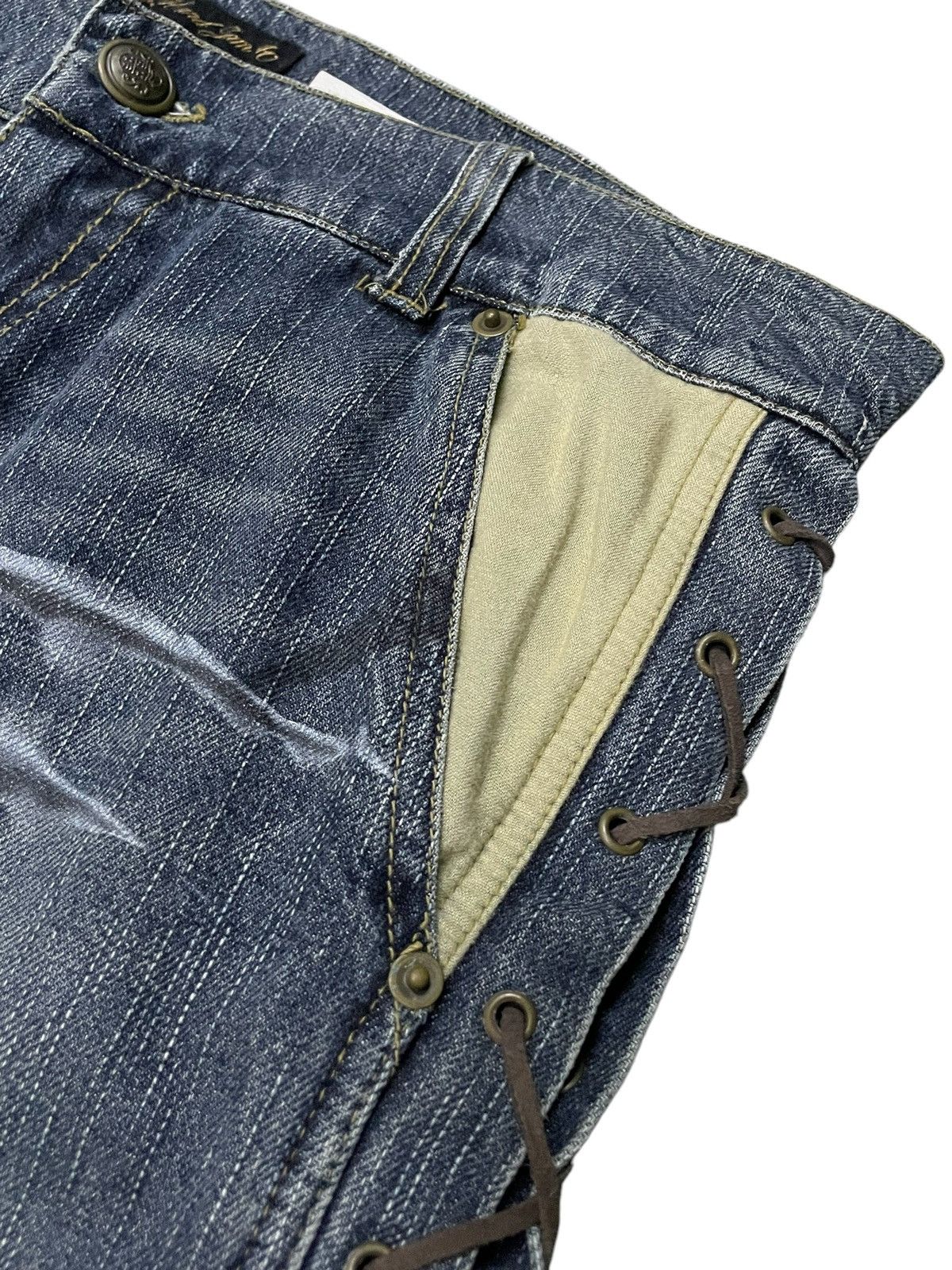 Japanese Brand × Tornado Mart How Hard Jan 40 Paneled Spiral Laces Up Flare Jeans Size US 32 / EU 48 - 9 Thumbnail