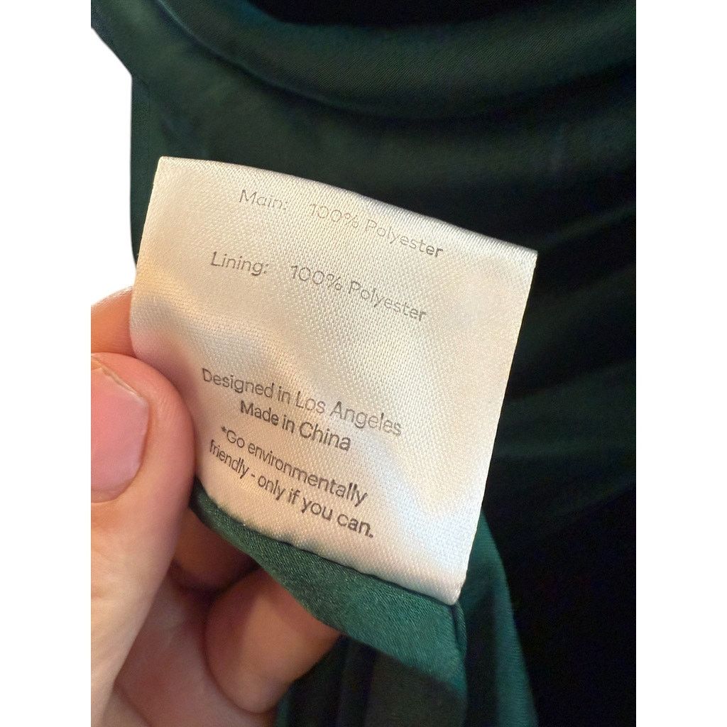 Designer Fame and Partners Emerald Green Satin Maxi Dress 14 NWT Size XL / US 12-14 / IT 48-50 - 5 Thumbnail