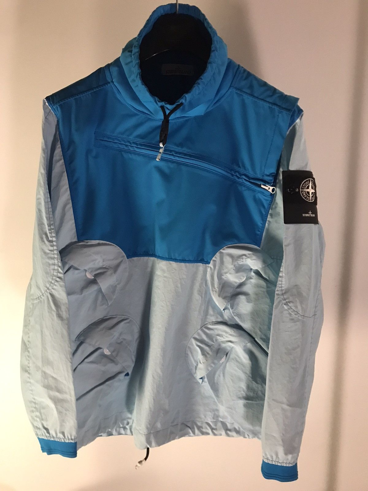 image of Stone Island Reflective Anorak in Blue, Men's (Size Medium)