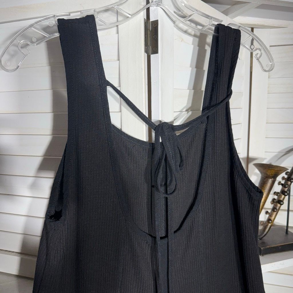 Vintage Y2K black oversized gothic boho cotton overalls wide legs M Size 30" / US 8 / IT 44 - 12 Thumbnail