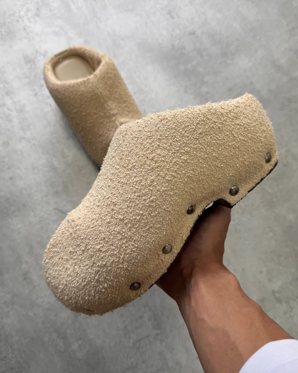 Acne Studios Beige Shearling Clogs