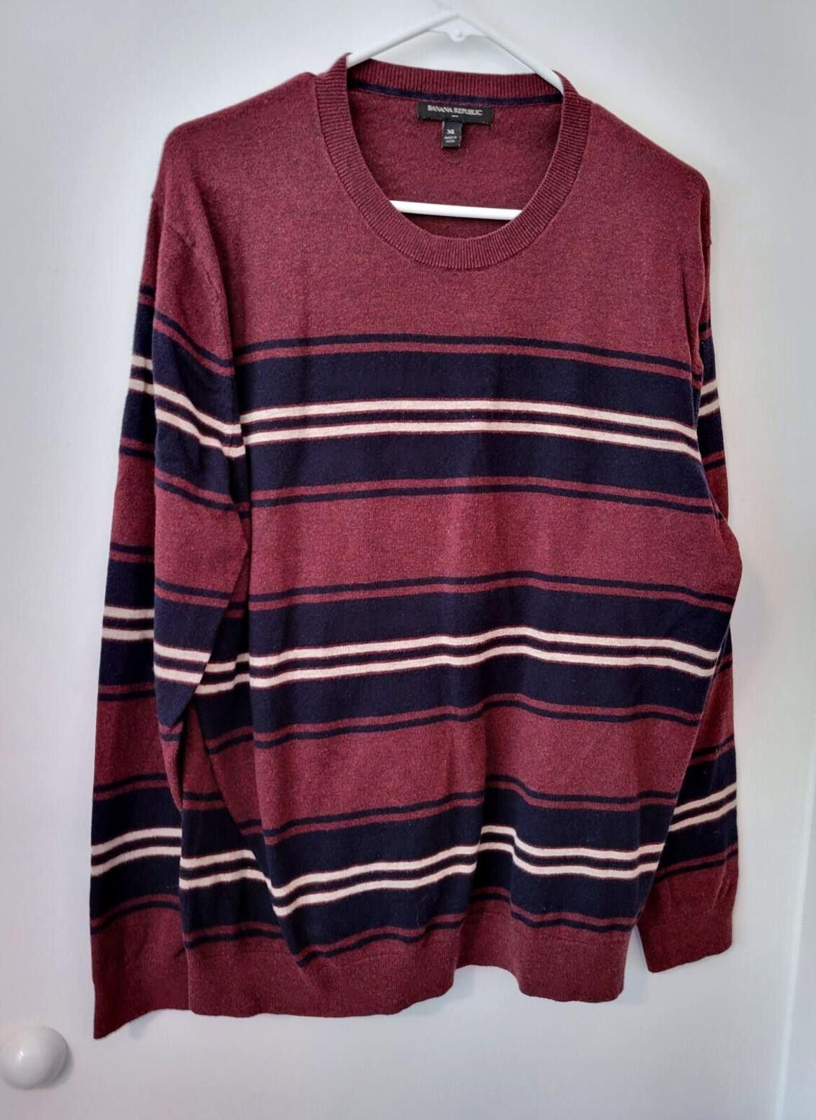 Banana Republic Men's Banana Republic XL Striped Crewneck Sweater Size US XL / EU 56 / 4 - 1 Thumbnail