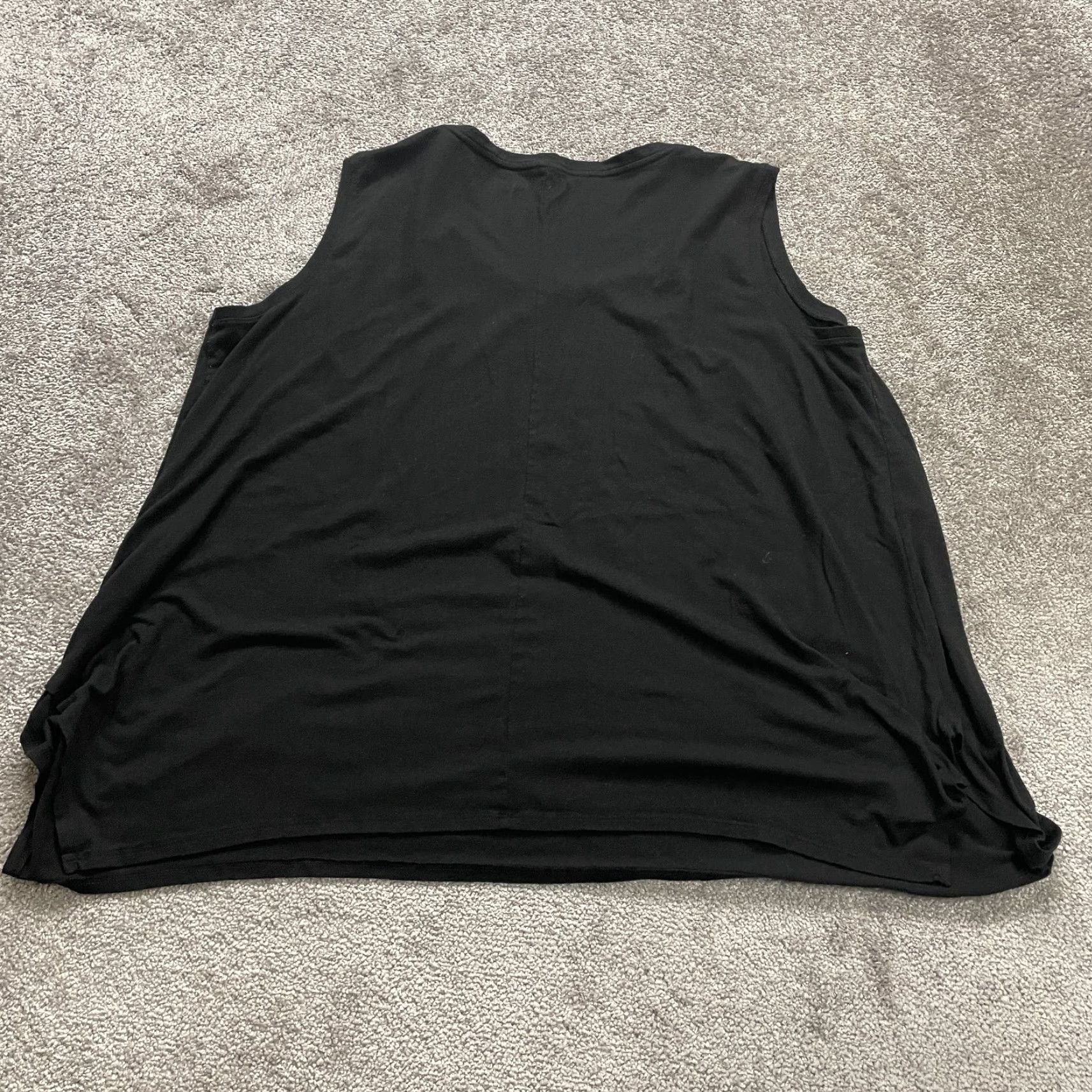 Vintage Terra & Sky Women’s Tank Top 3XL Black Casual Relaxed Soft Round Neck Sleeveless Size XXL / US 16-18 / IT 52-54 - 2 Thumbnail