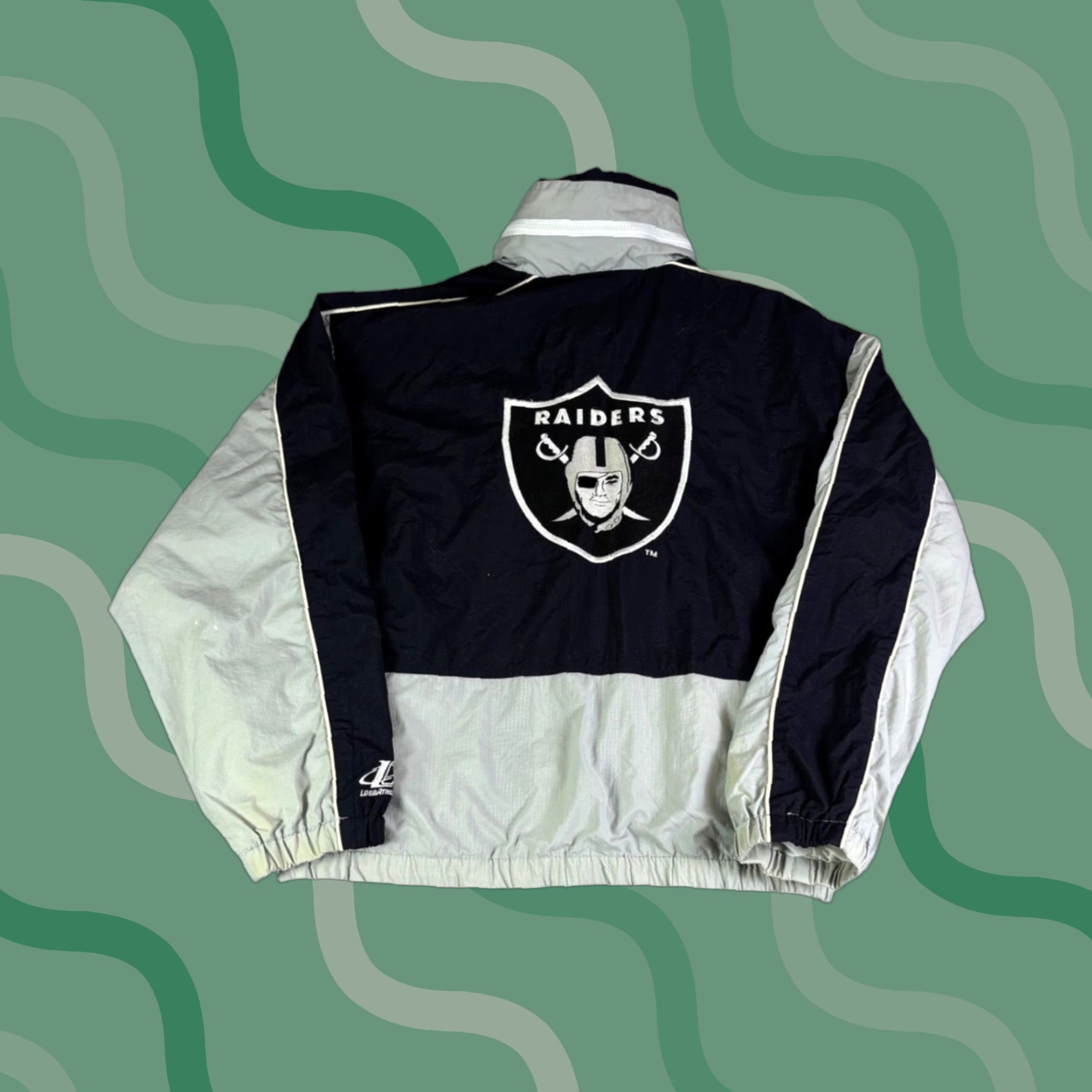 Logo Athletic VINTAGE Logo Athletic Raiders Windbreaker Jacket Mens M Black Grey NFL 90s Size US M / EU 48-50 / 2 - 1 Thumbnail