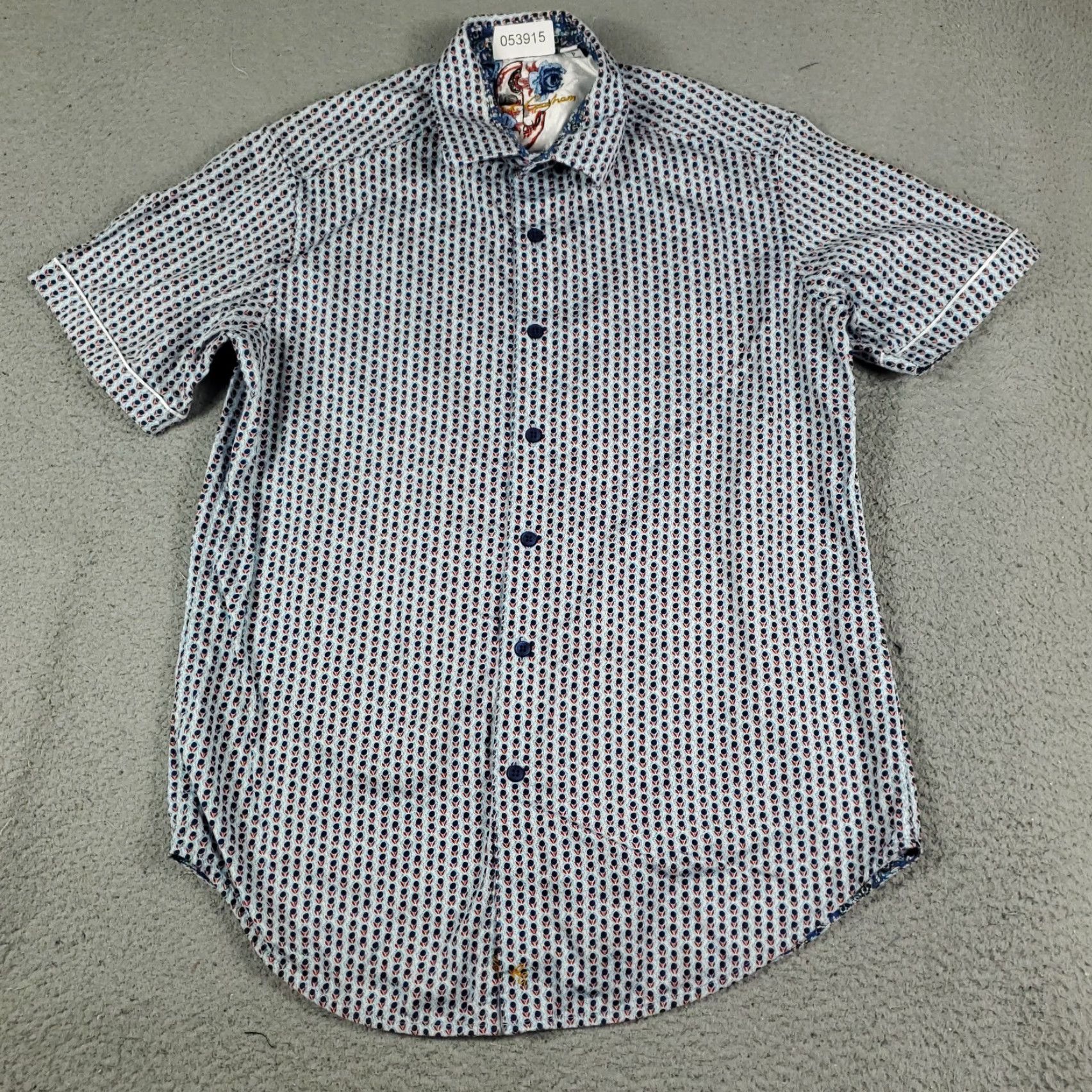 Robert Graham Robert Graham Shirt Mens Small Blue Floral Casual Button Up Short Sleeve Size US S / EU 44-46 / 1 - 2 Thumbnail
