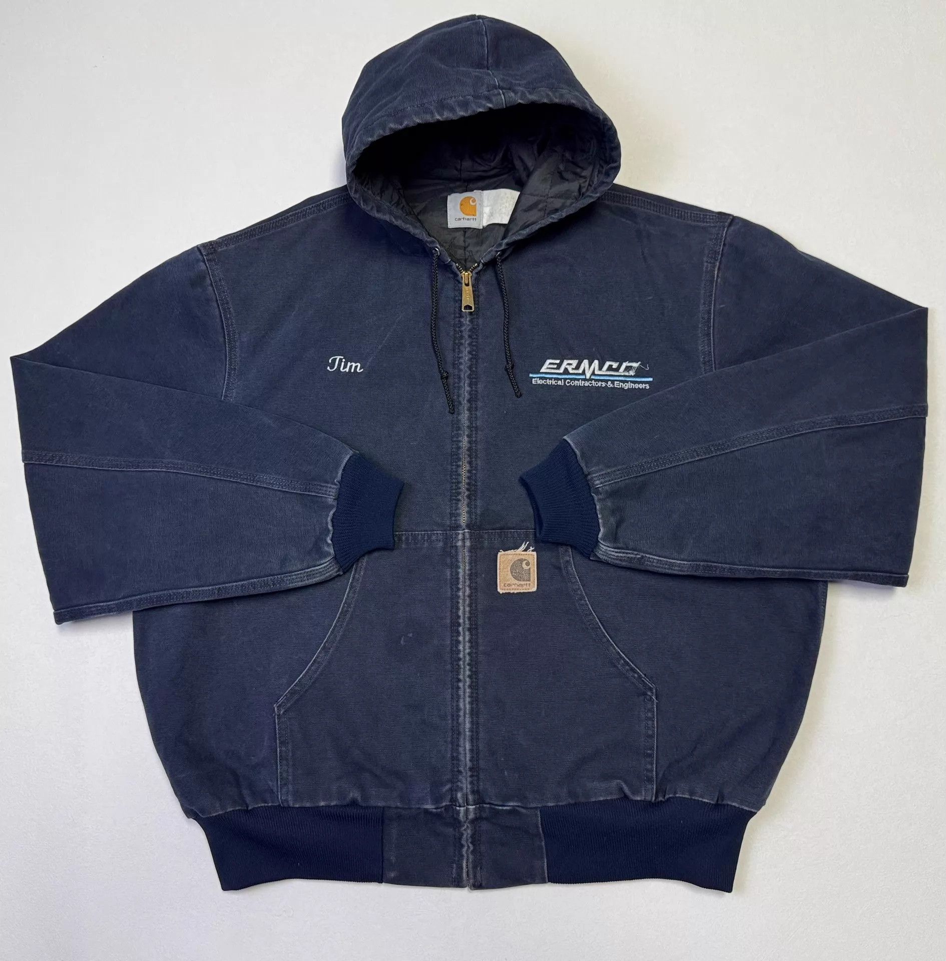 Carhartt Vintage Carhartt JQ283 INDIGO XL Hooded Work Jacket Size US XL / EU 56 / 4 - 1 Thumbnail
