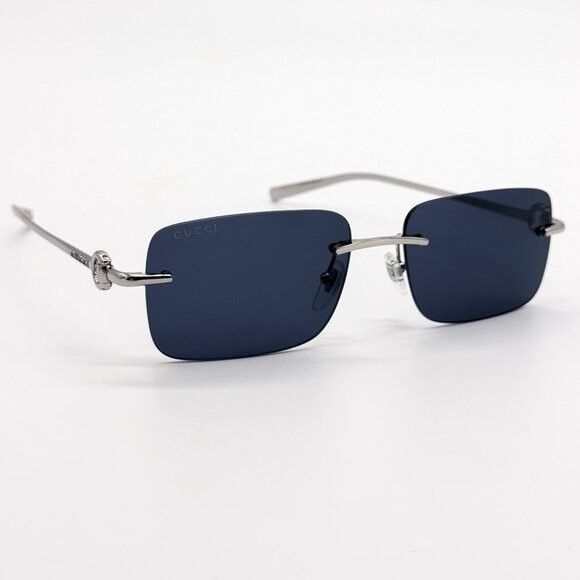 Gucci NEW GUCCI SUNGLASSES GG1703S 003 SILVER/BLUE UNISEX EYEWEAR Size ONE SIZE - 6 Thumbnail