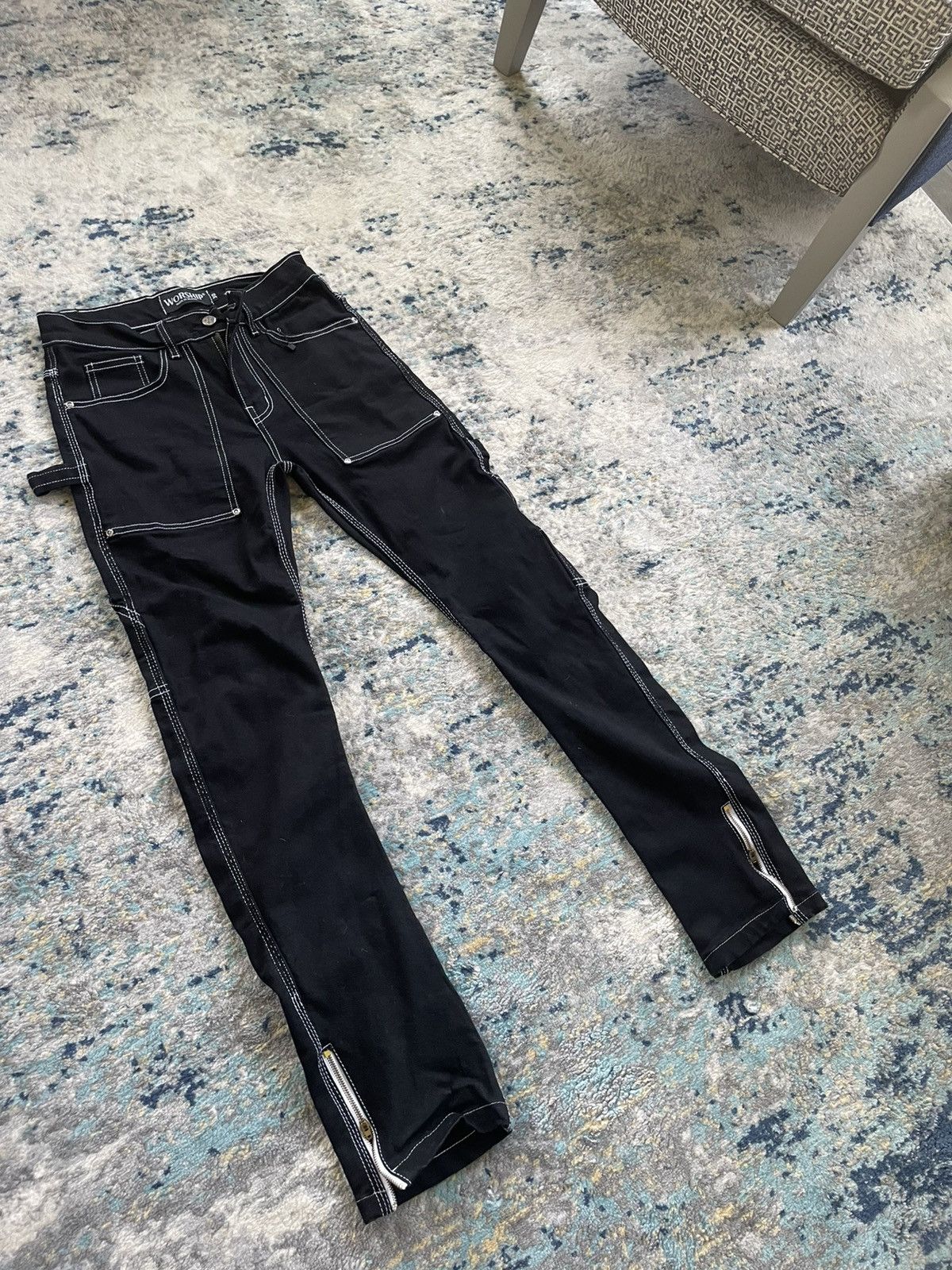 Other Black Worship Flare Jeans Size US 30 / EU 46 - 3 Thumbnail