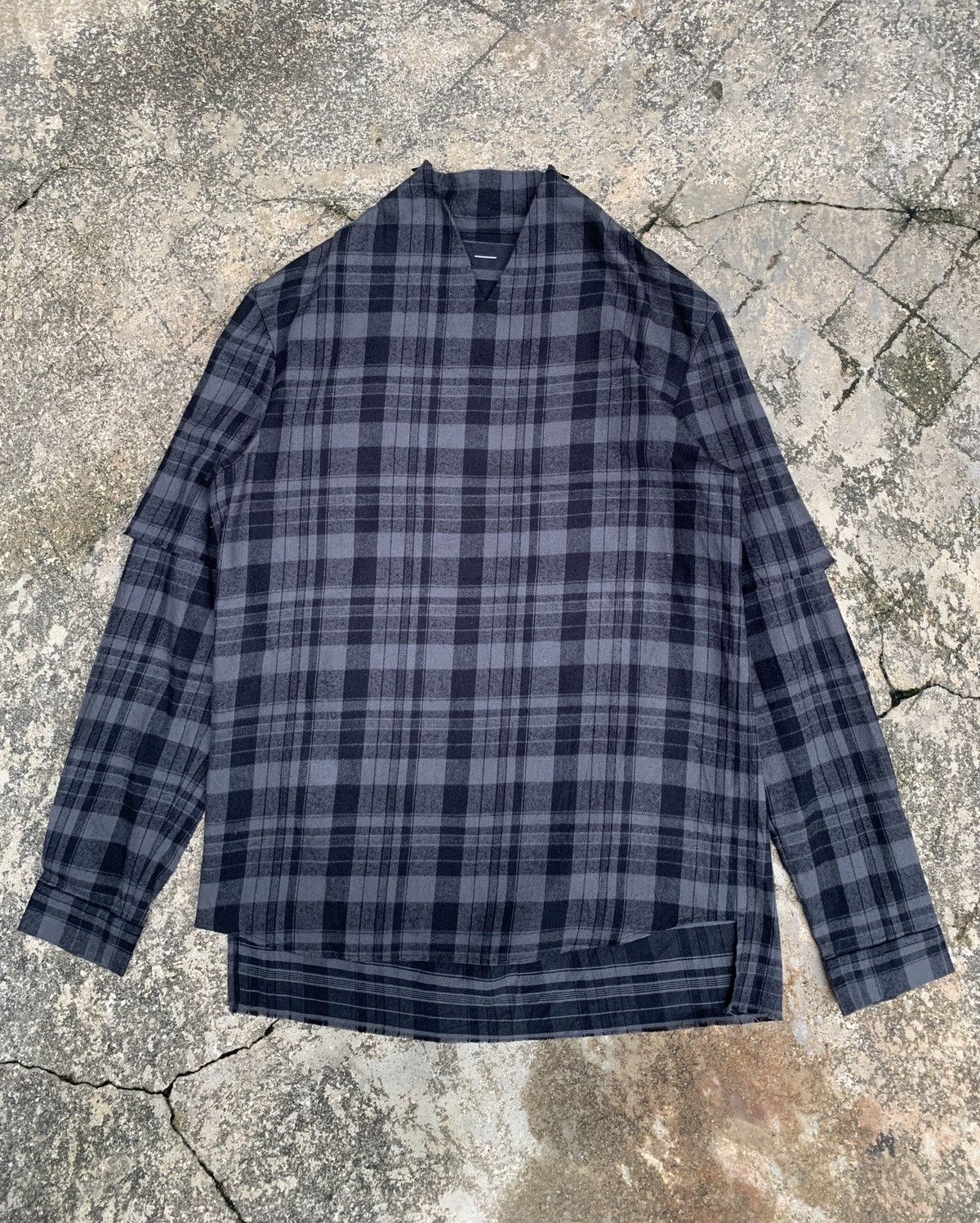 Other Minus Japan Tunic Grey Flannel Side Concealed Zip Shirt Size US M / EU 48-50 / 2 - 1 Thumbnail