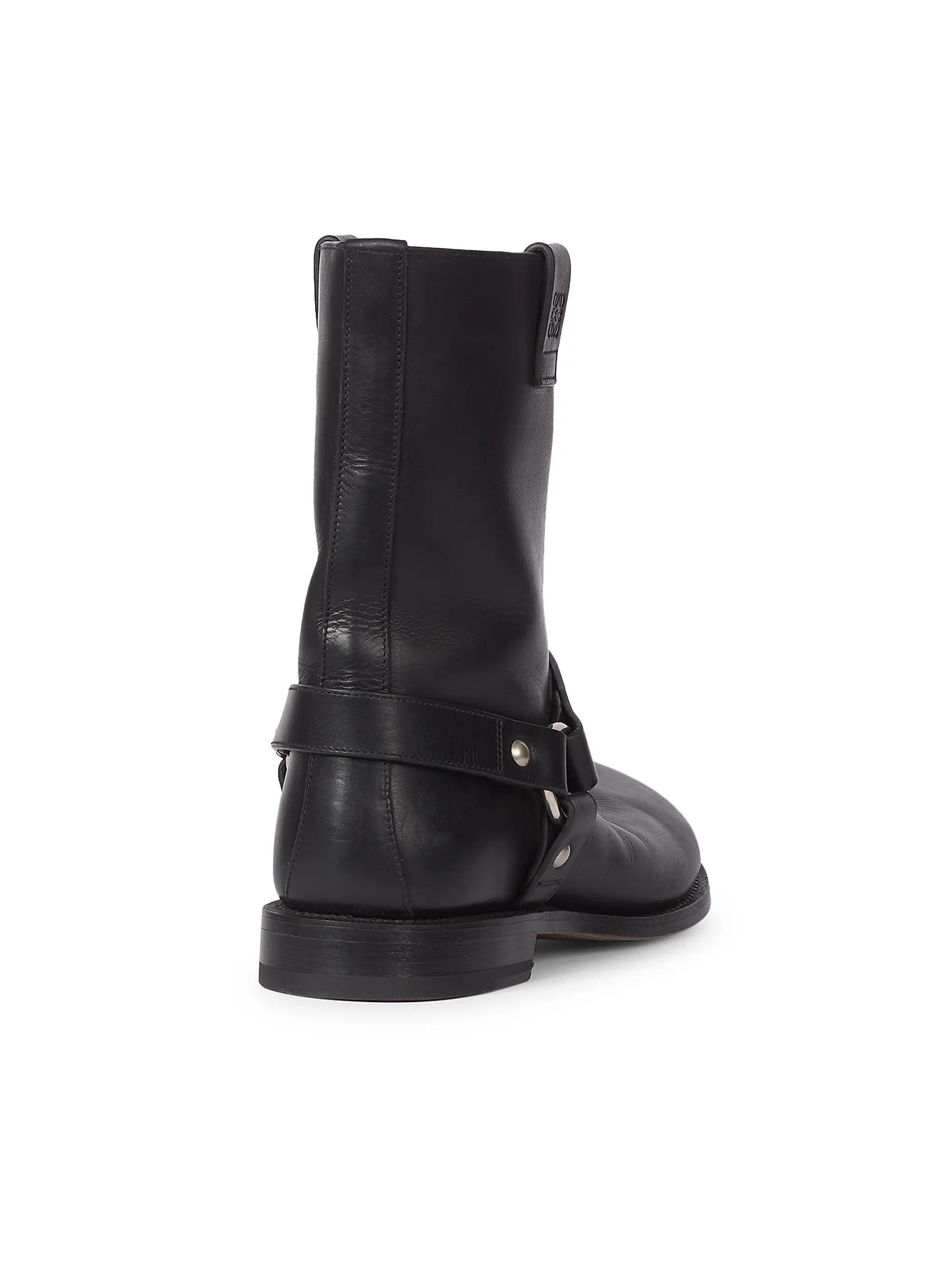 Loewe os11x0725 Campo Leather Biker Boots in Black Size US 12 / EU 45 - 3 Thumbnail
