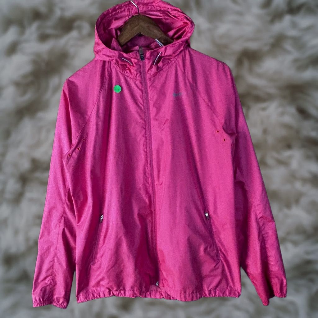 Nike Nike VTG Running Windbreaker Jacket Active Womens Large Pink Zip Hooded Size L / US 10 / IT 46 - 1 Thumbnail