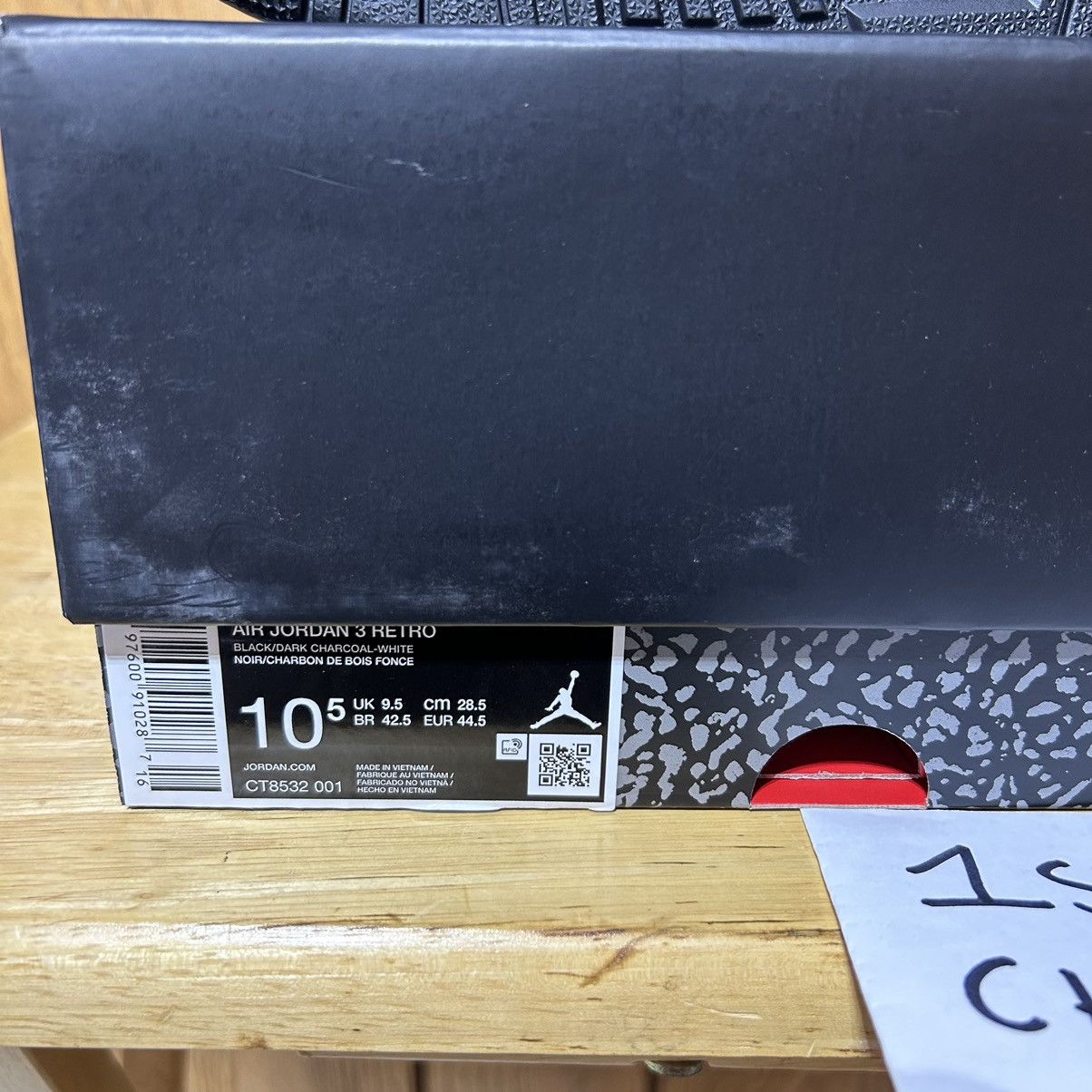 Designer × Jordan Brand × Nike Air Jordan 3 Retro Black Cat 2025 CT8532-001 Men’s 10.5 NEW Size US 10.5 / EU 43-44 - 8 Thumbnail