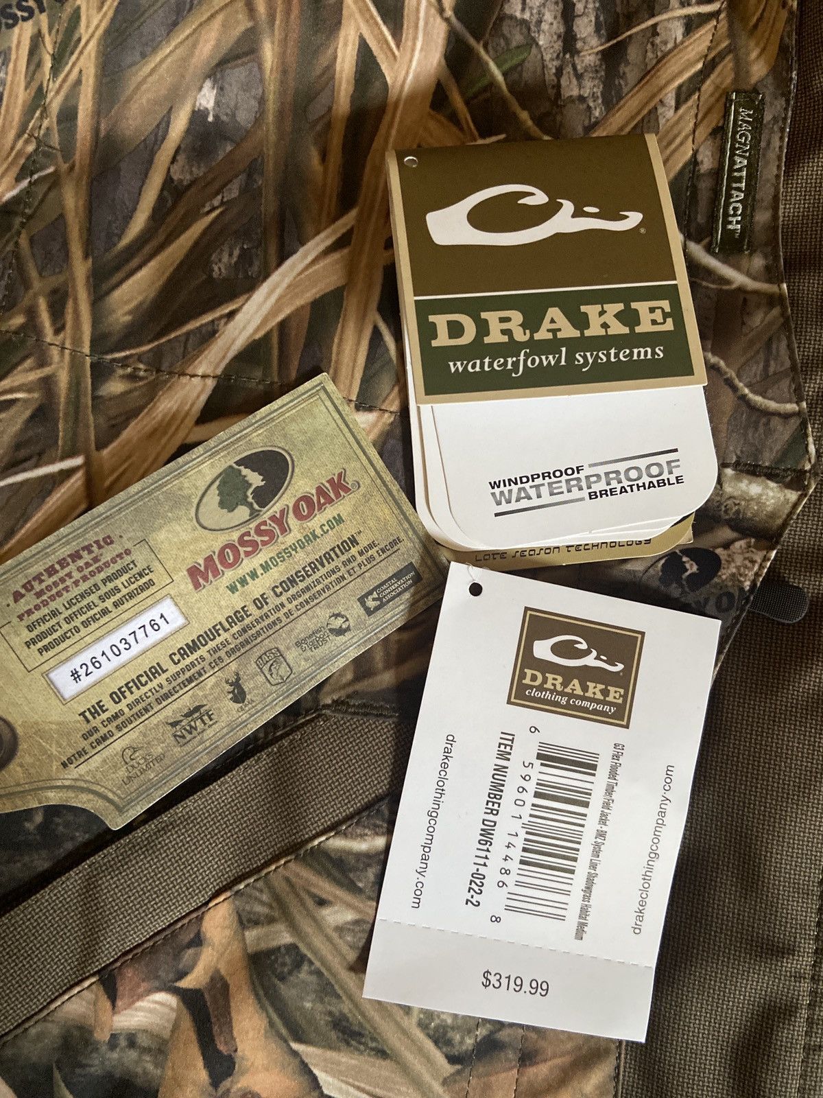 Mossy Oaks NEW! Drake x Mossy Oak hunting jacket water proof Size US M / EU 48-50 / 2 - 2 Thumbnail