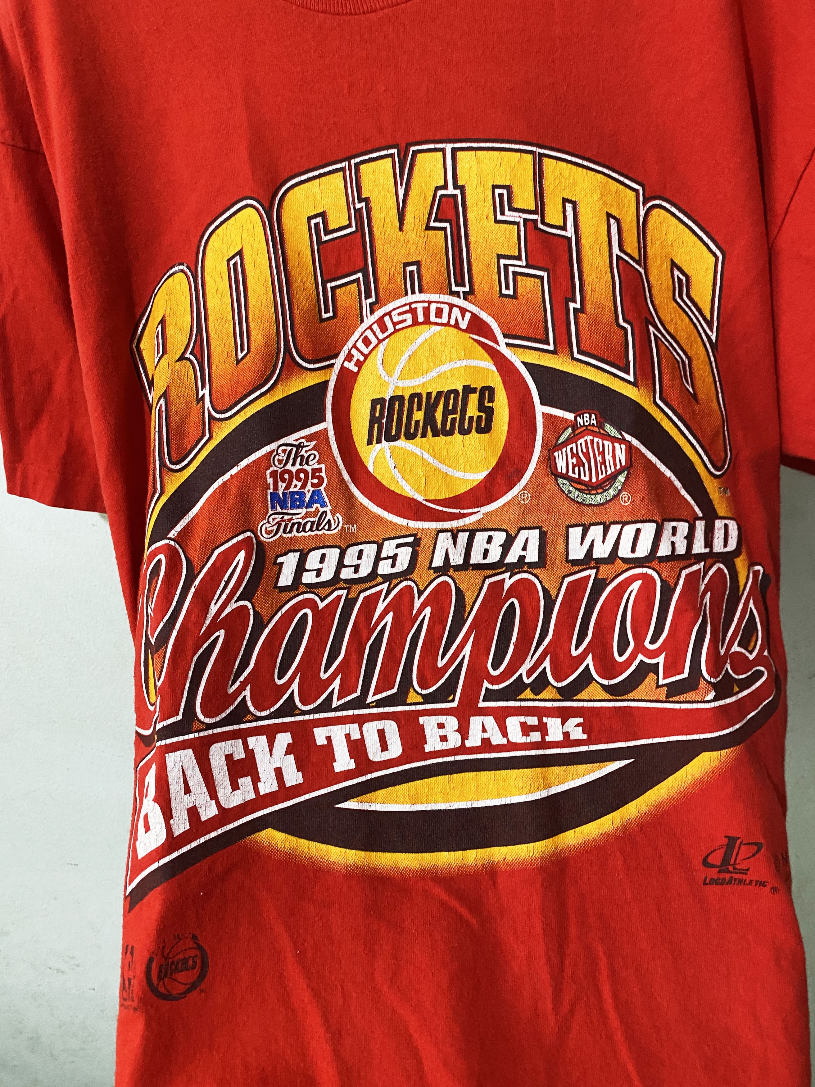 NBA × Vintage Vintage 90s Houston Rockets NBA T-shirt Size US M / EU 48-50 / 2 - 2 Thumbnail