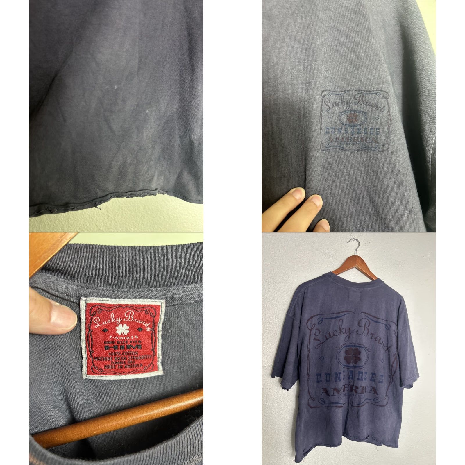 Lucky Brand Lucky Brand Short Sleeve T Shirt Gray One Size fits Him Stained Size US M / EU 48-50 / 2 - 8 Thumbnail