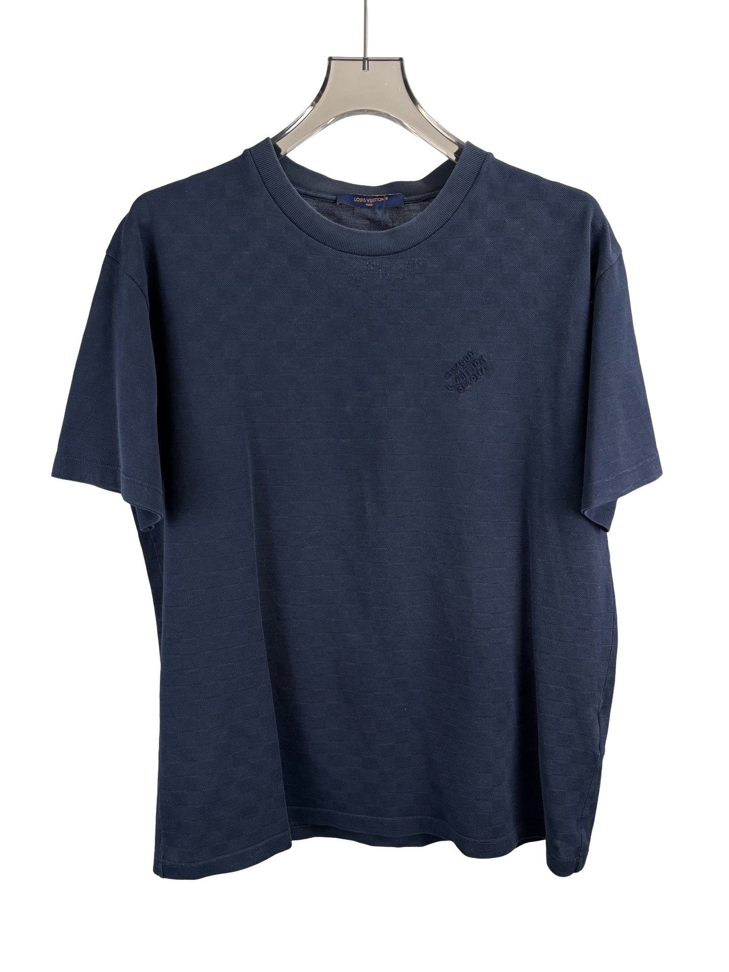 Louis Vuitton × Virgil Abloh 🔴embroidered LV flower t-shirt blue