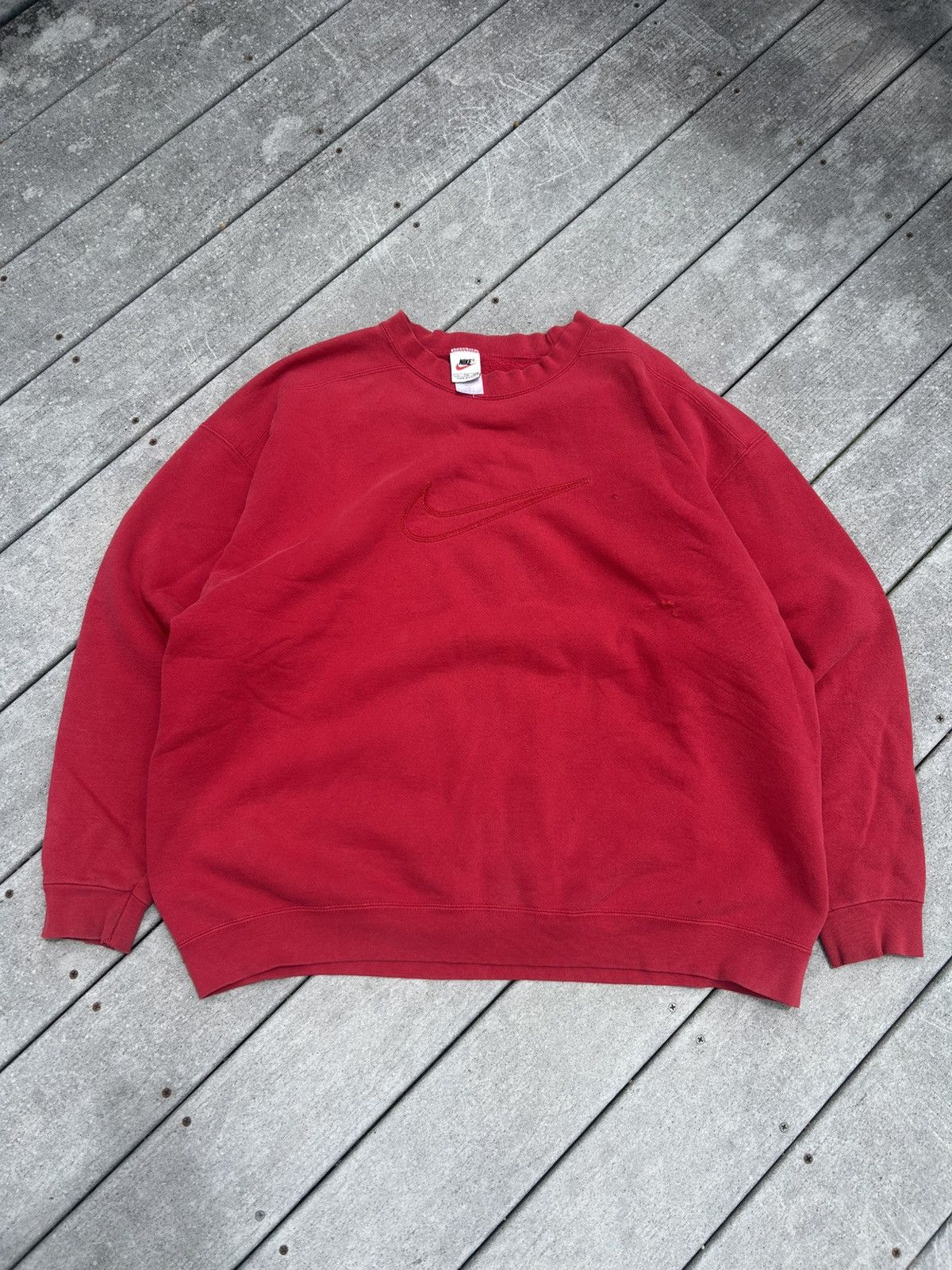 Nike × Vintage Vintage Nike red sweatshirt Size US L / EU 52-54 / 3 - 1 Thumbnail