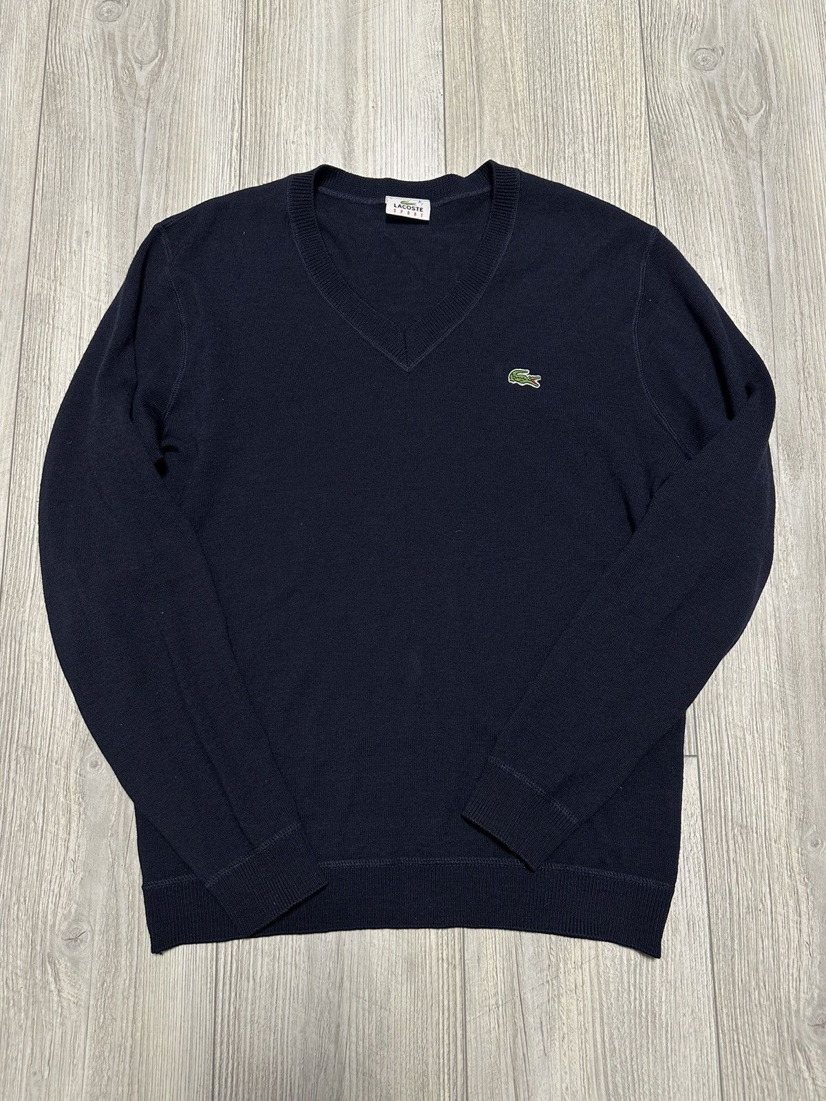 Lacoste Lacoste vintage knitwear pure wool sweater navy blue XL Size US XL / EU 56 / 4 - 1 Thumbnail