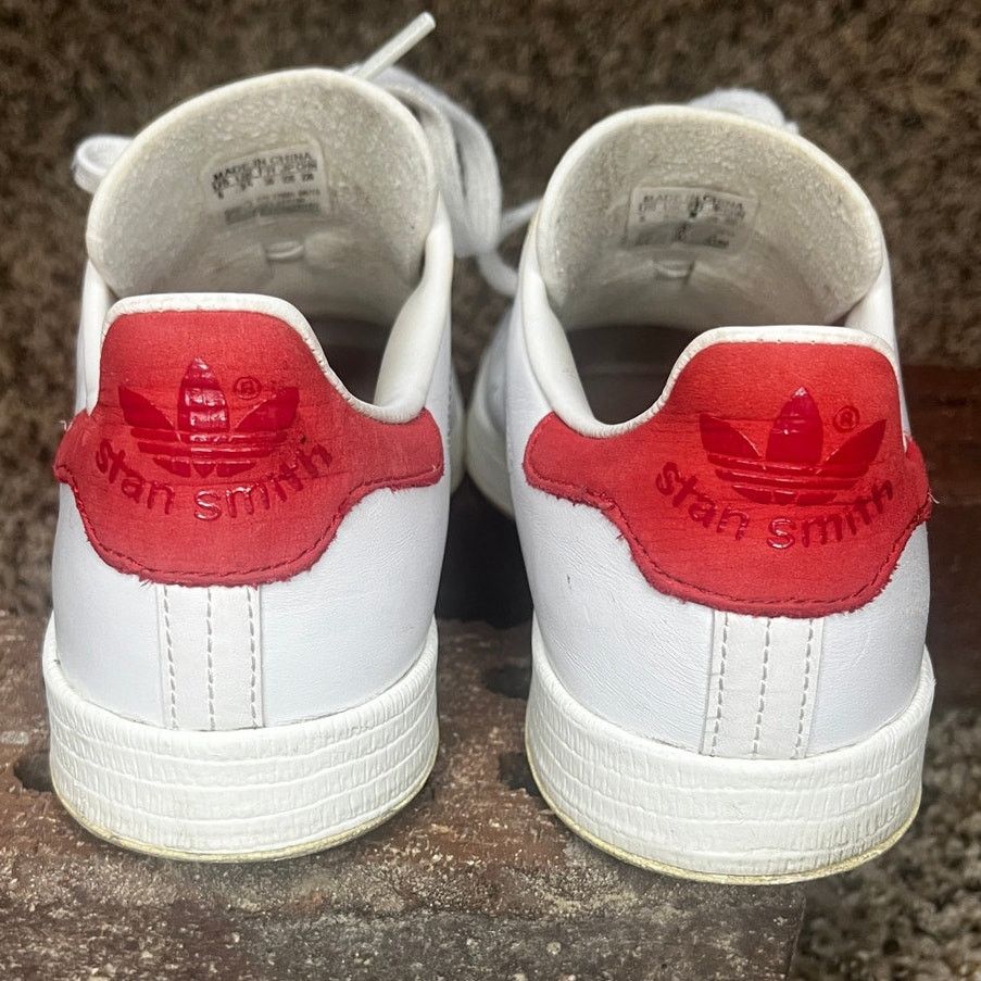 Adidas adidas Stan Smith Leather Trainer Shoes Off White/Red Mens 5 Size US 6.5 / IT 36.5 - 8 Thumbnail