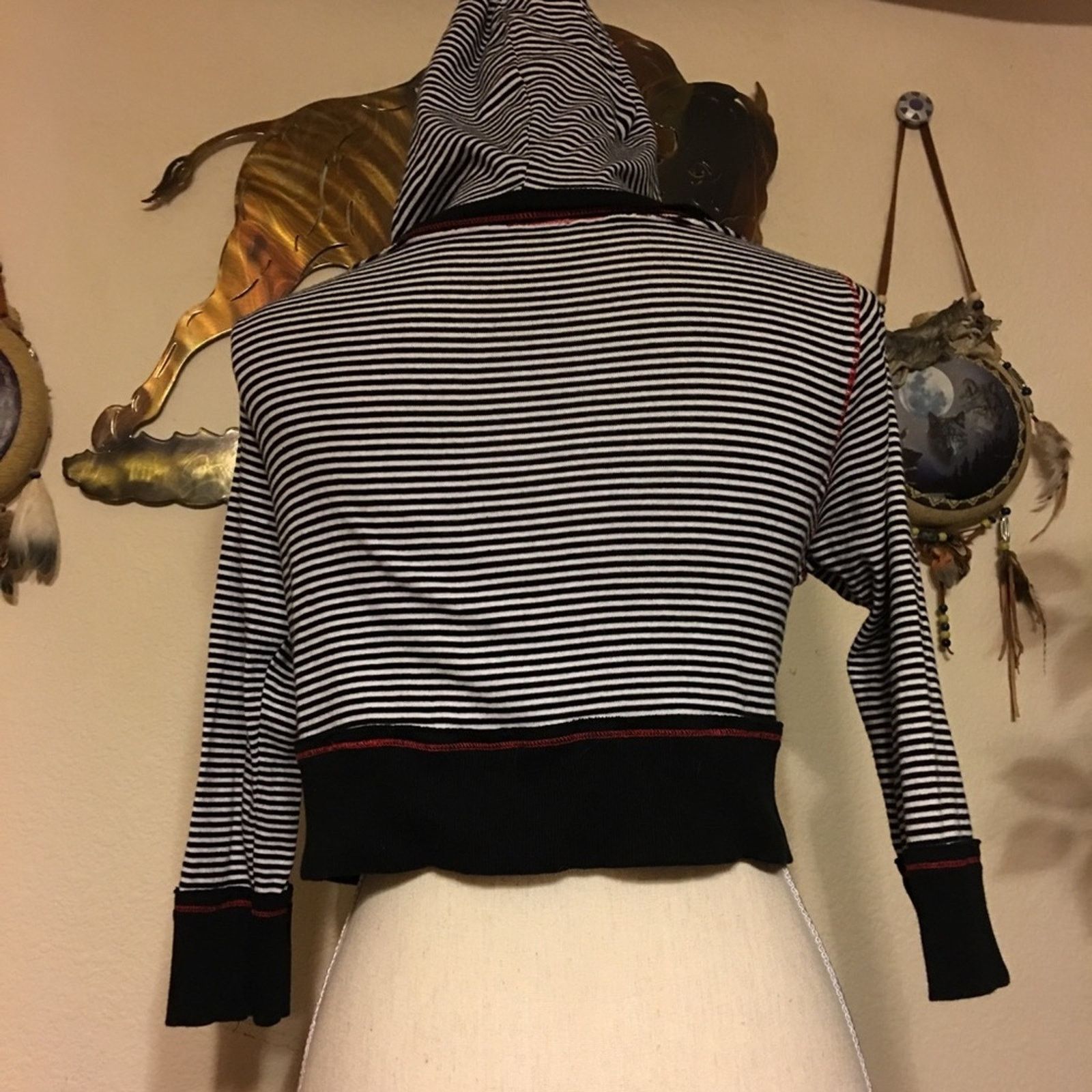 Other Black and white stripe pull on shrug with hoodie Size S / US 4 / IT 40 - 4 Thumbnail