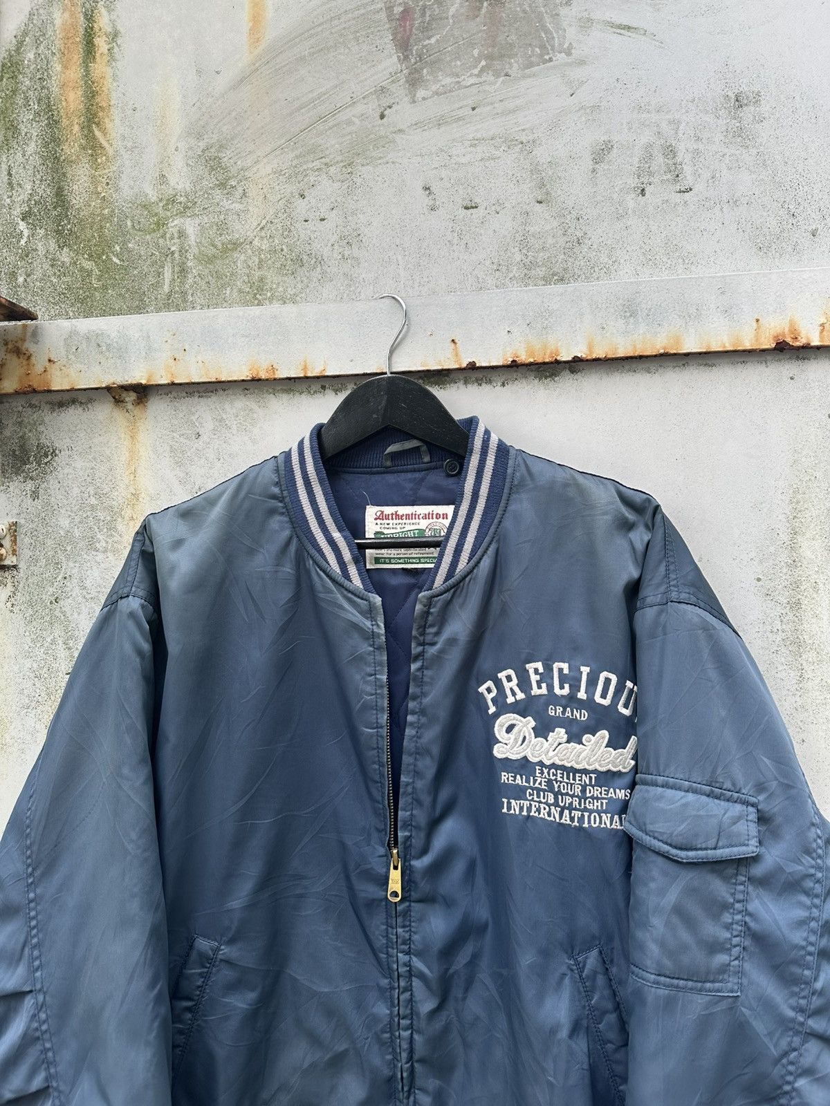 Vintage 👹Vintage Faded Upright Embroidery Logo Bomber Jacket Size US L / EU 52-54 / 3 - 4 Thumbnail