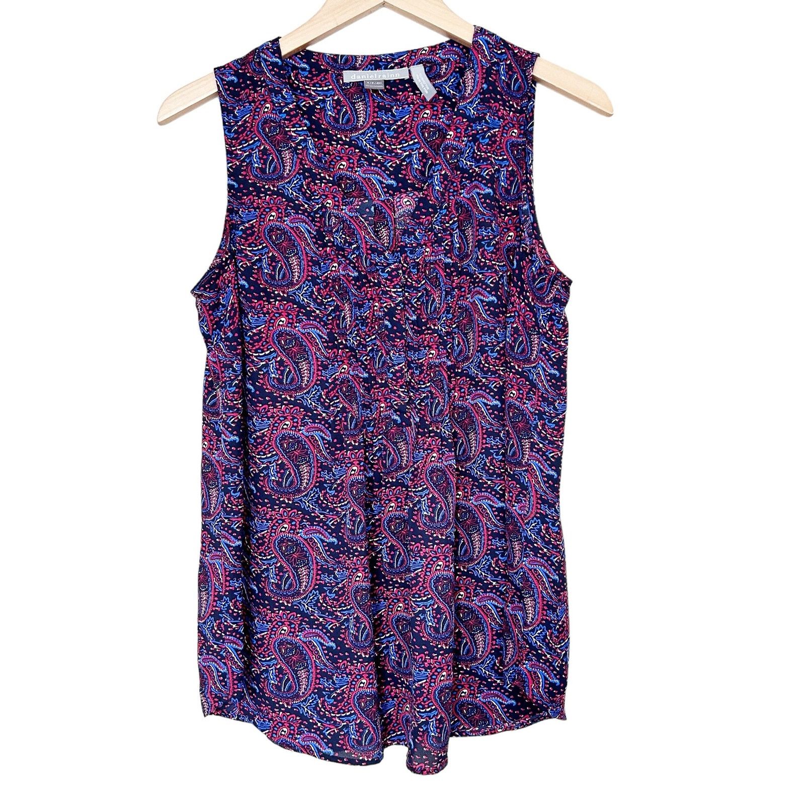 Other Daniel Rainn Blue Pink Paisley Sleeveless Blouse Tank Top S Size S / US 4 / IT 40 - 5 Thumbnail