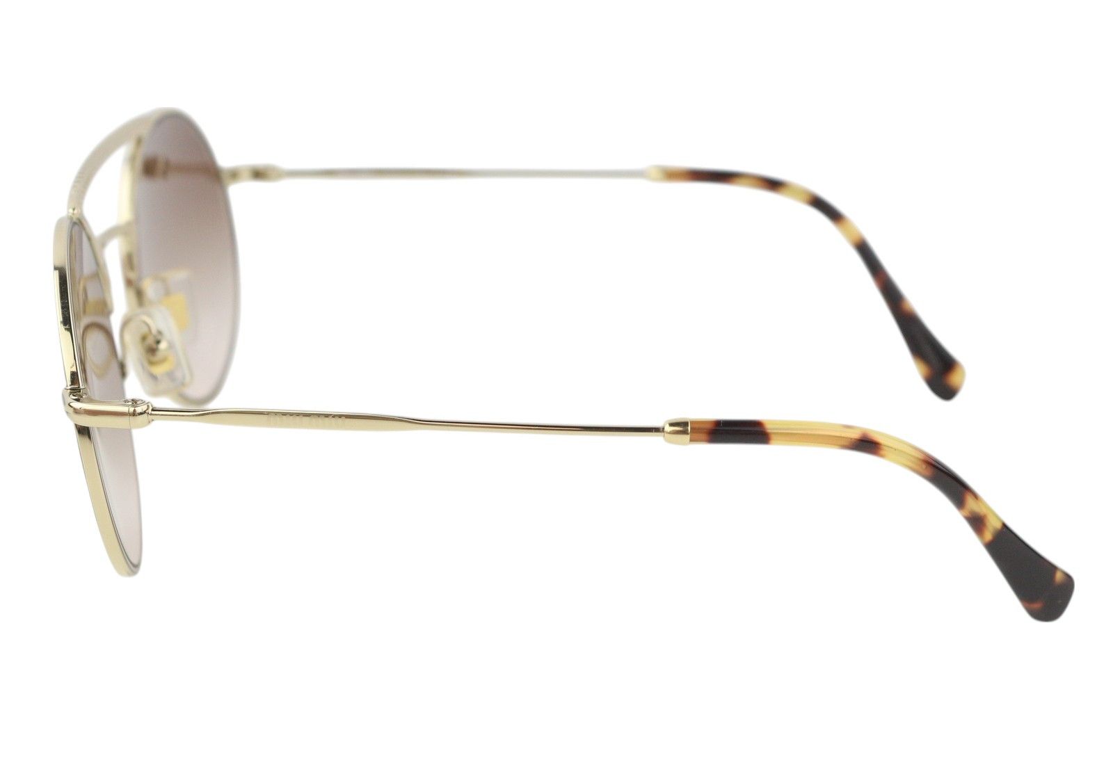 Miu Miu 52V OS Oval Shiny Gold Tone Frame 84806 Size ONE SIZE - 4 Thumbnail