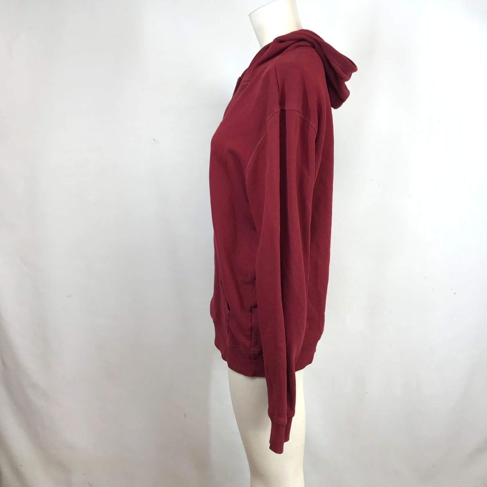 Vintage Pact Mens Full Zip Hoodie Burgundy Red Fleece Sweatshirt Size M Size US M / EU 48-50 / 2 - 6 Thumbnail