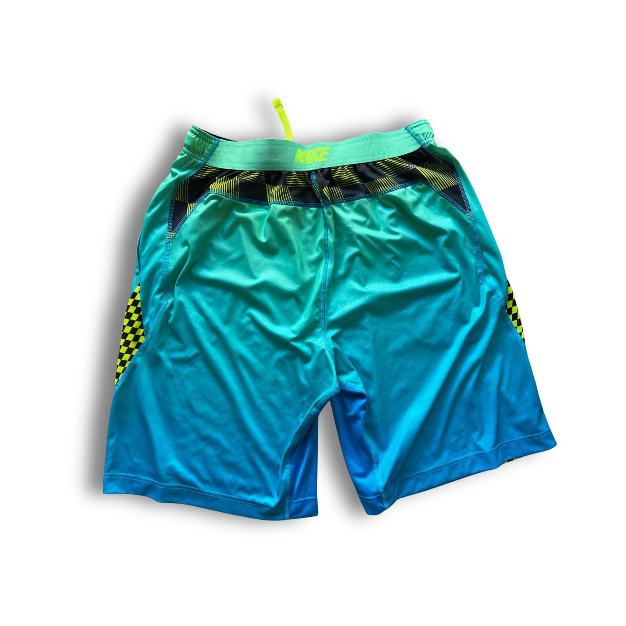 Nike Nike Mens Dri-Fit Lacrosse Athletic Shorts L Blue & Neon Yel Size US 33 - 3 Thumbnail