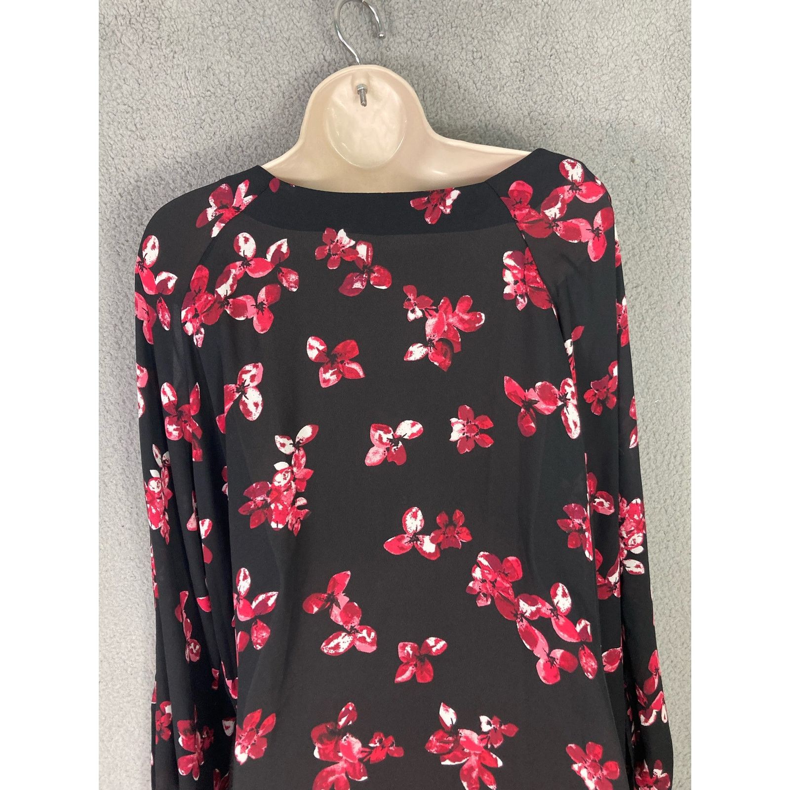 Other Roz & Ali Floral V-Neck Blouse Black Long Sleeve Women's 2XL Size XXL / US 16-18 / IT 52-54 - 10 Thumbnail