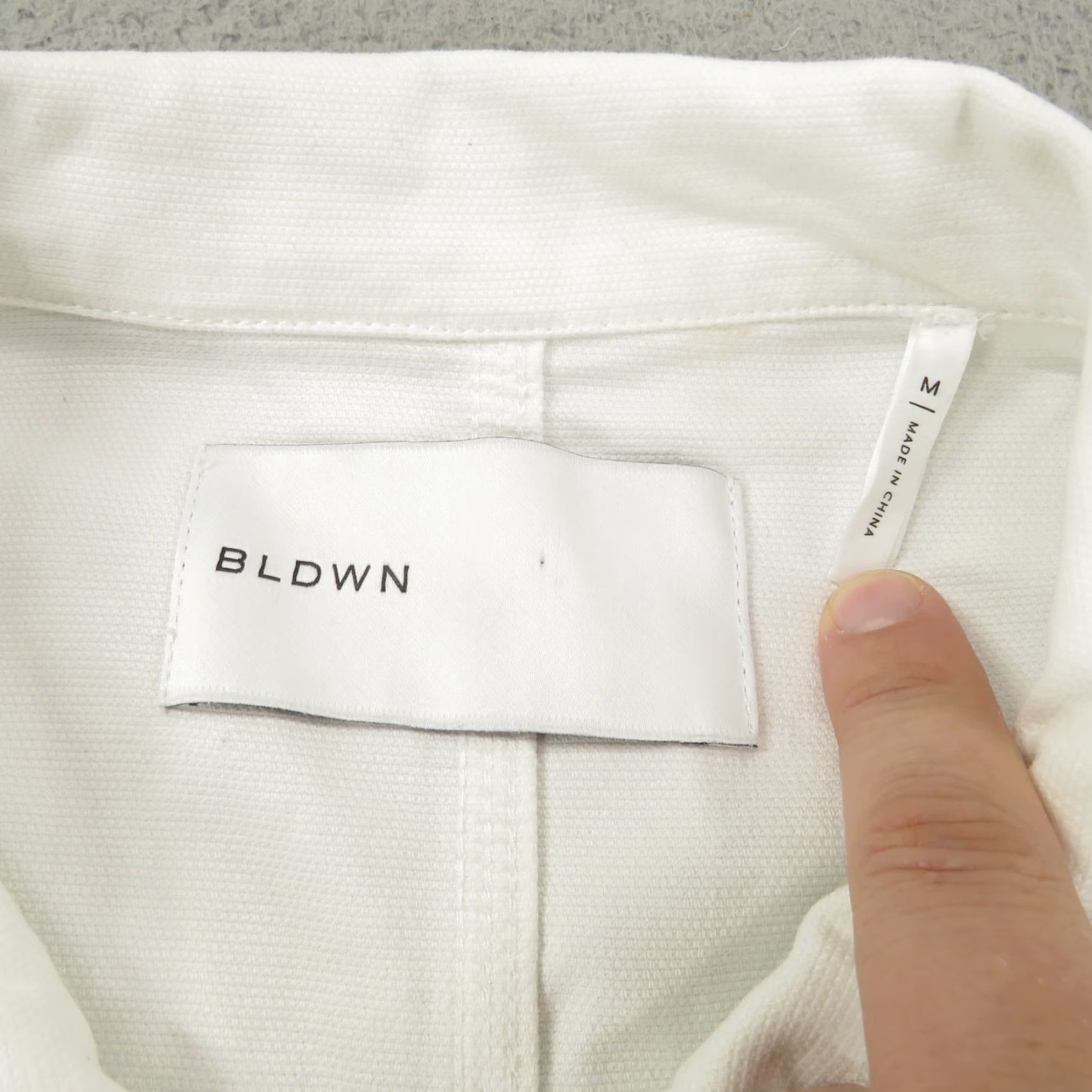 Vintage BLDWN Jacket Mens Medium White Denim Chore Utility Shacket Coat 90s Vintage USA Designer Classic Shacket Casual Workwear Size US M / EU 48-50 / 2 - 6 Thumbnail