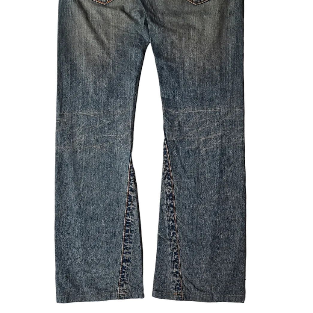 14th Addiction × Le Grande Bleu (L.G.B.) × Tornado Mart Semantic Design Spiral Cut Flare Distressed Pants Size US 30 / EU 46 - 6 Thumbnail