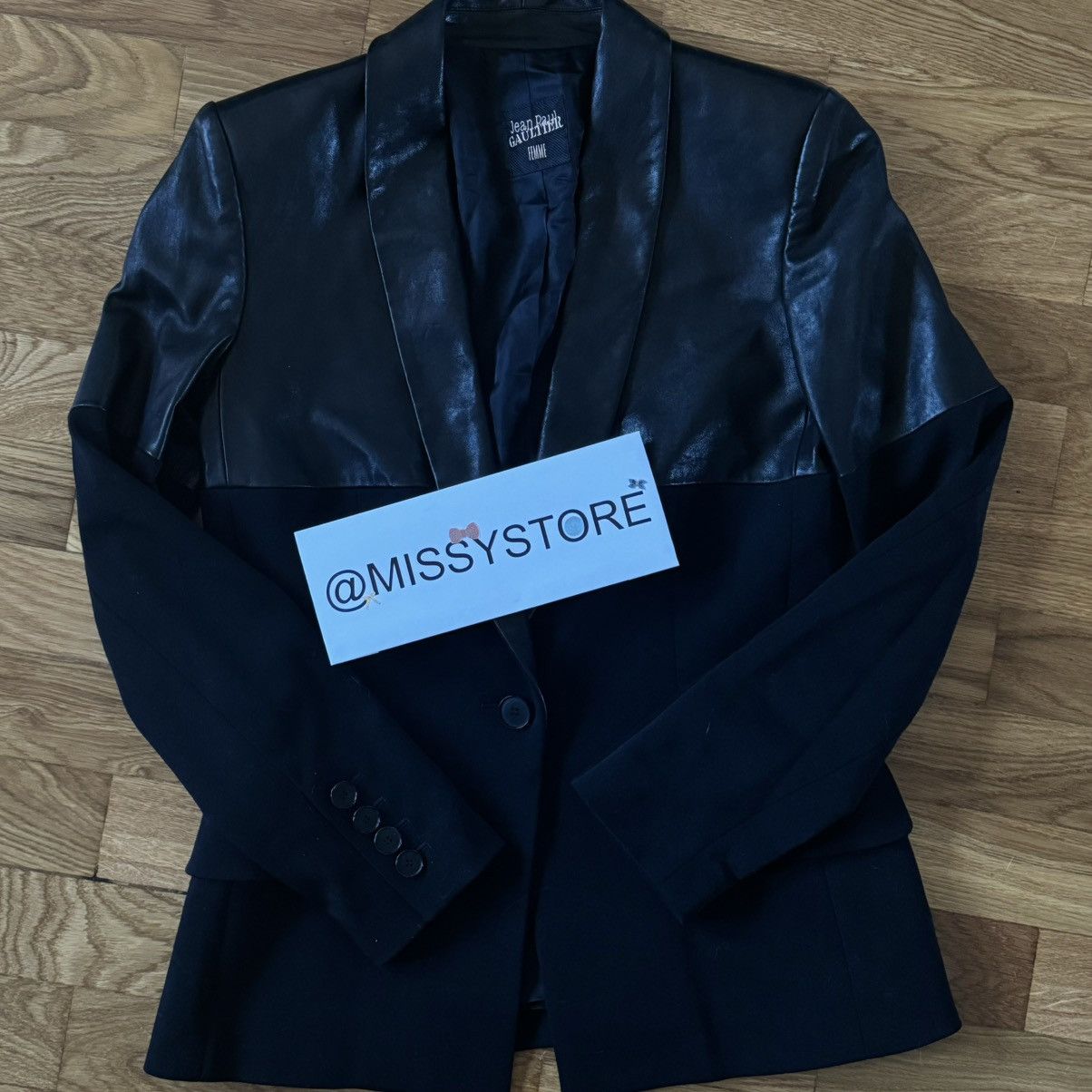 Jean Paul Gaultier JPG Women's Blazer Wool Jacket Leather