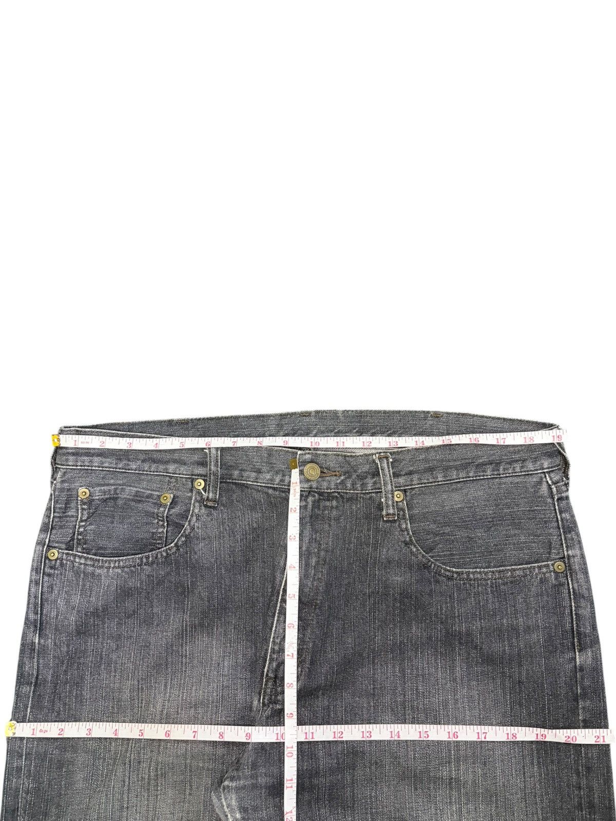 Uniqlo Vintage Japanese Uniqlo Charcoal Wash Distress Loose Jeans Size 38" / US 16 / IT 52 - 6 Thumbnail