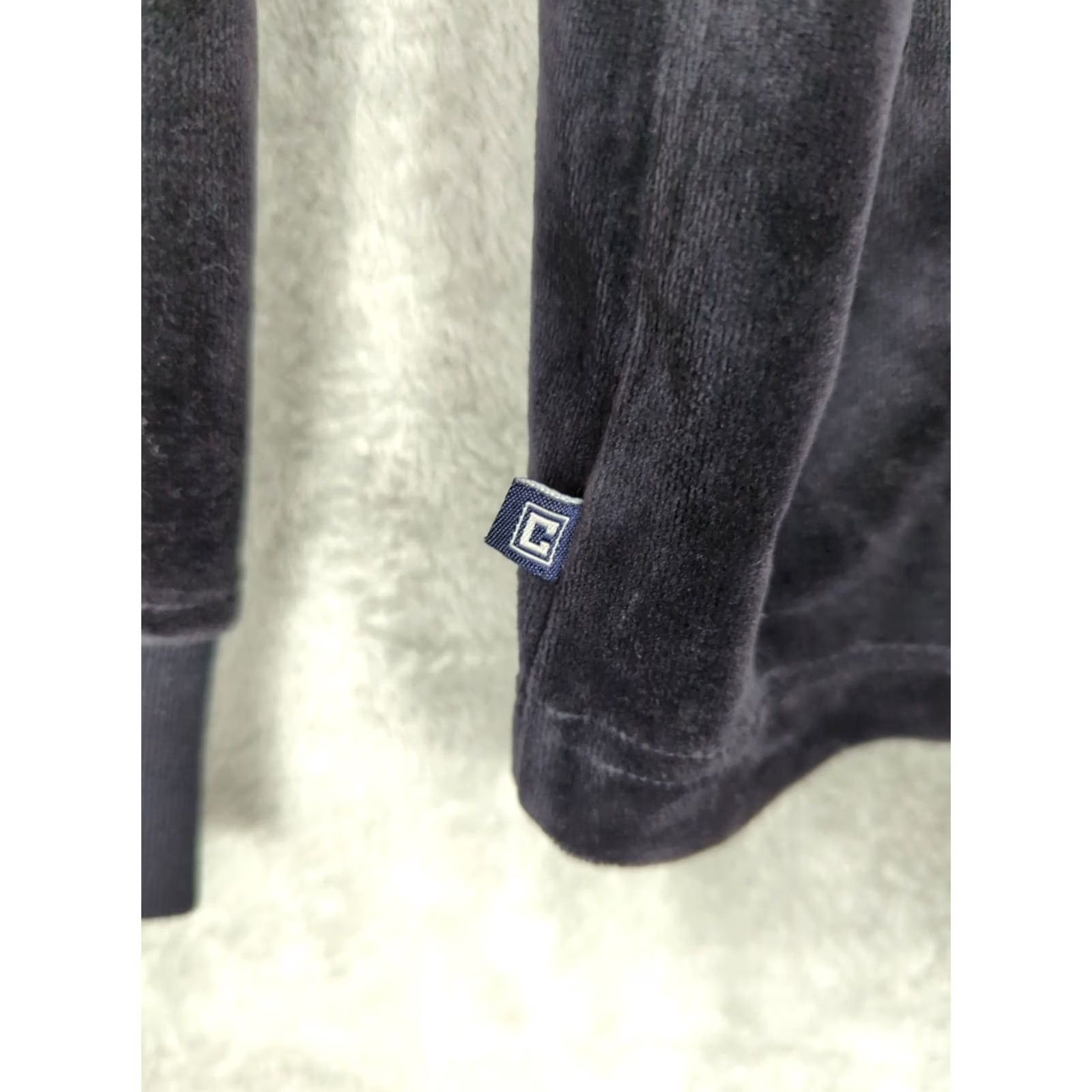 Chaps CHAPS Velour Sweatshirt Jacket Mock Neck Full Zip Black Pockets Womens Sz XL Size XL / US 12-14 / IT 48-50 - 7 Thumbnail