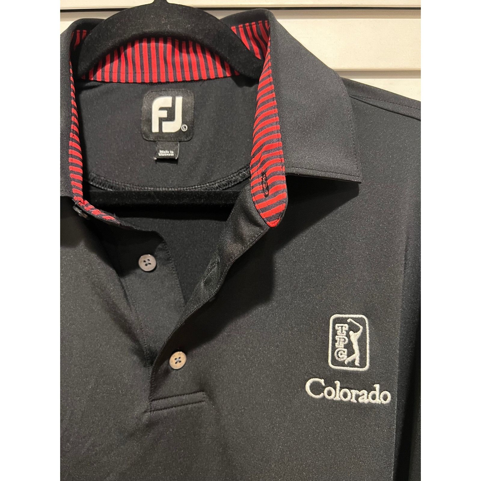 Footjoy Mens FootJoy Golf Polo Shirt Black TPG Colorado Golf Size L Size US L / EU 52-54 / 3 - 2 Thumbnail