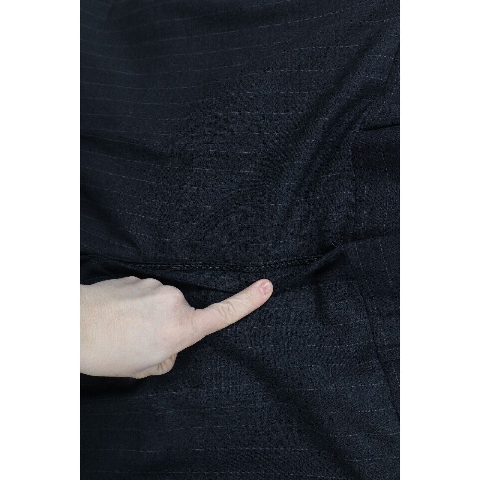 Vintage Vintage 70s Savile Row Hardy Amies Pinstriped Wool Suit Size 44L - 20 Thumbnail