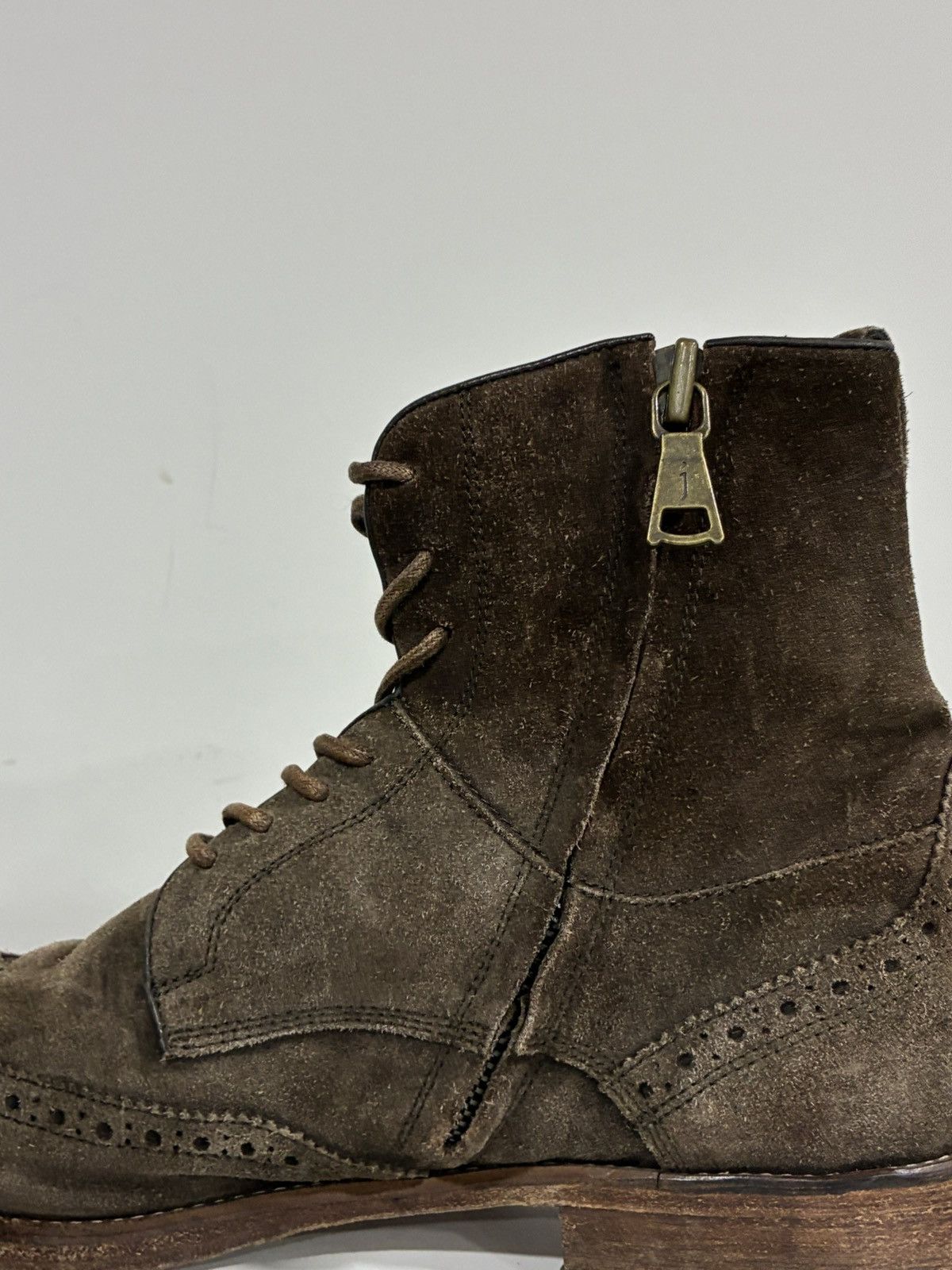 John Varvatos Brown Suede Zip boot 9.5 Size US 9.5 / EU 42-43 - 6 Thumbnail